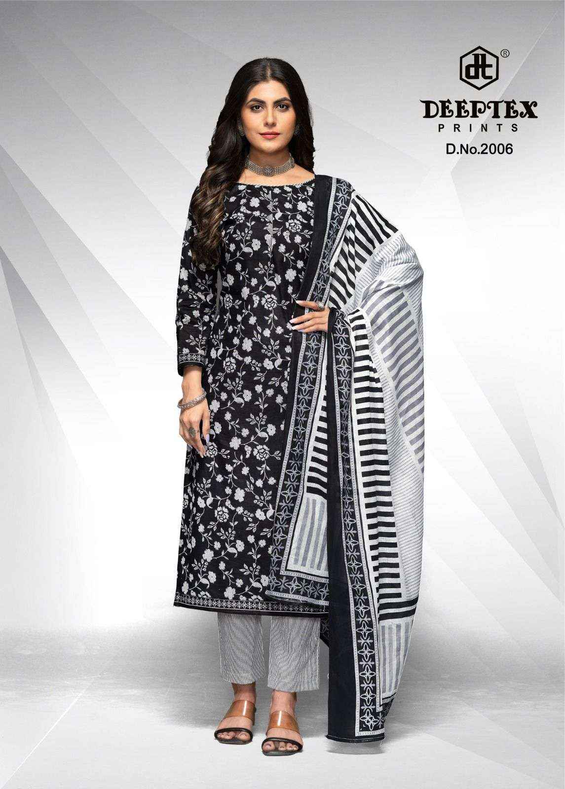 Deeptex Aaliza Vol 2 Black And White Printed Cotton Suit Catalog Exporters (10 pcs catalog )