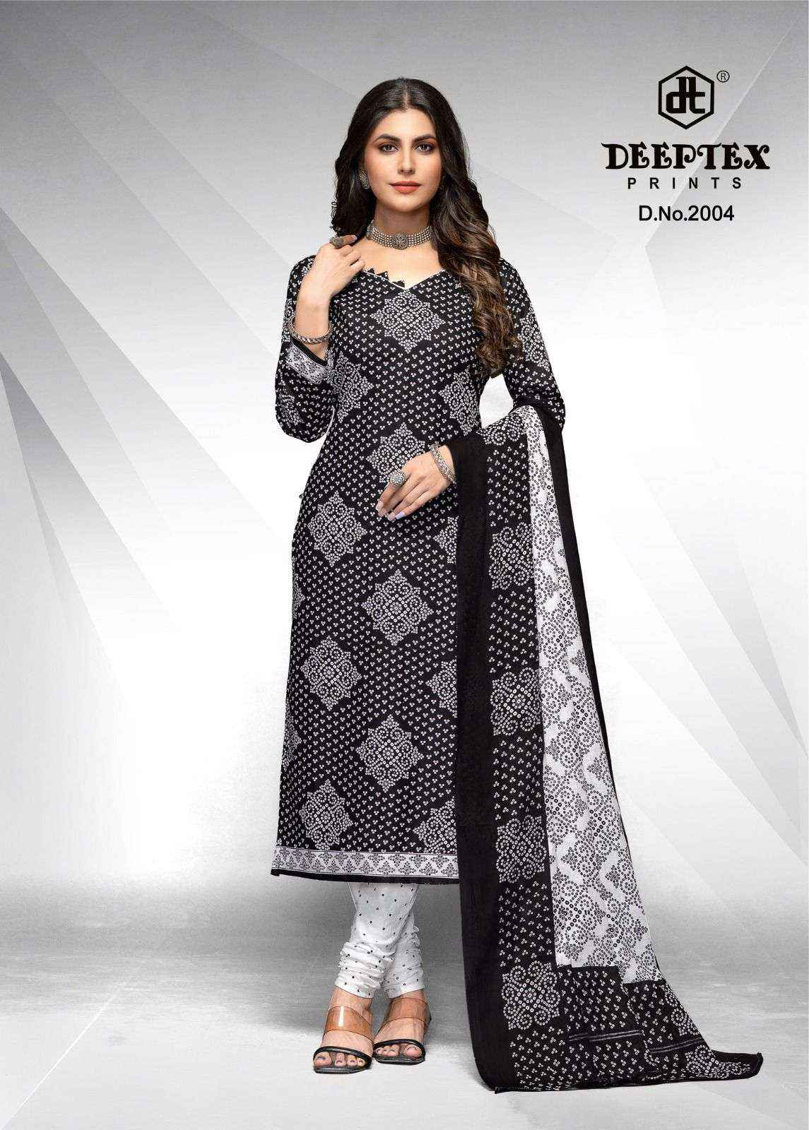 Deeptex Aaliza Vol 2 Black And White Printed Cotton Suit Catalog Exporters (10 pcs catalog )
