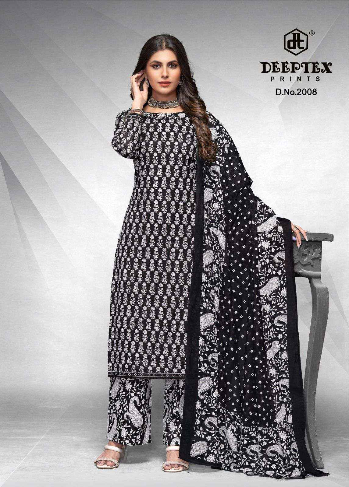 Deeptex Aaliza Vol 2 Black And White Printed Cotton Suit Catalog Exporters (10 pcs catalog )