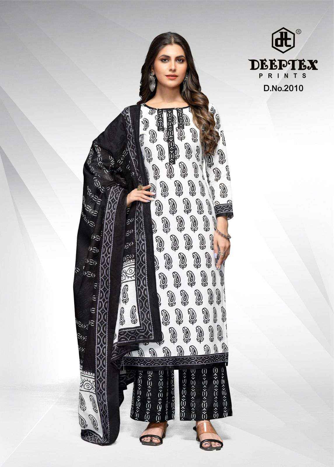 Deeptex Aaliza Vol 2 Black And White Printed Cotton Suit Catalog Exporters (10 pcs catalog )