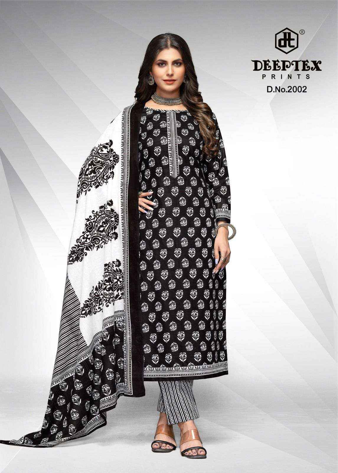 Deeptex Aaliza Vol 2 Black And White Printed Cotton Suit Catalog Exporters (10 pcs catalog )