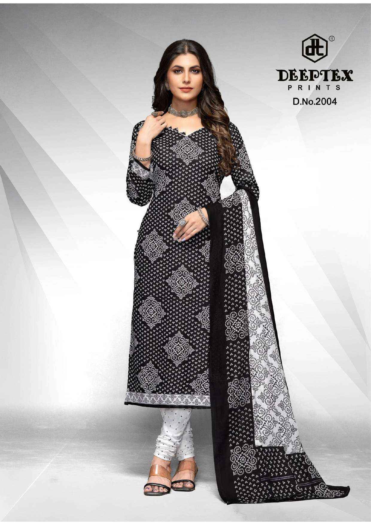 DEEPTEX PRINTS AALIZA BLACK & WHITE SPECIAL VOL 2 PURE COTTON SUITS ( 10 PCS CATALOG )