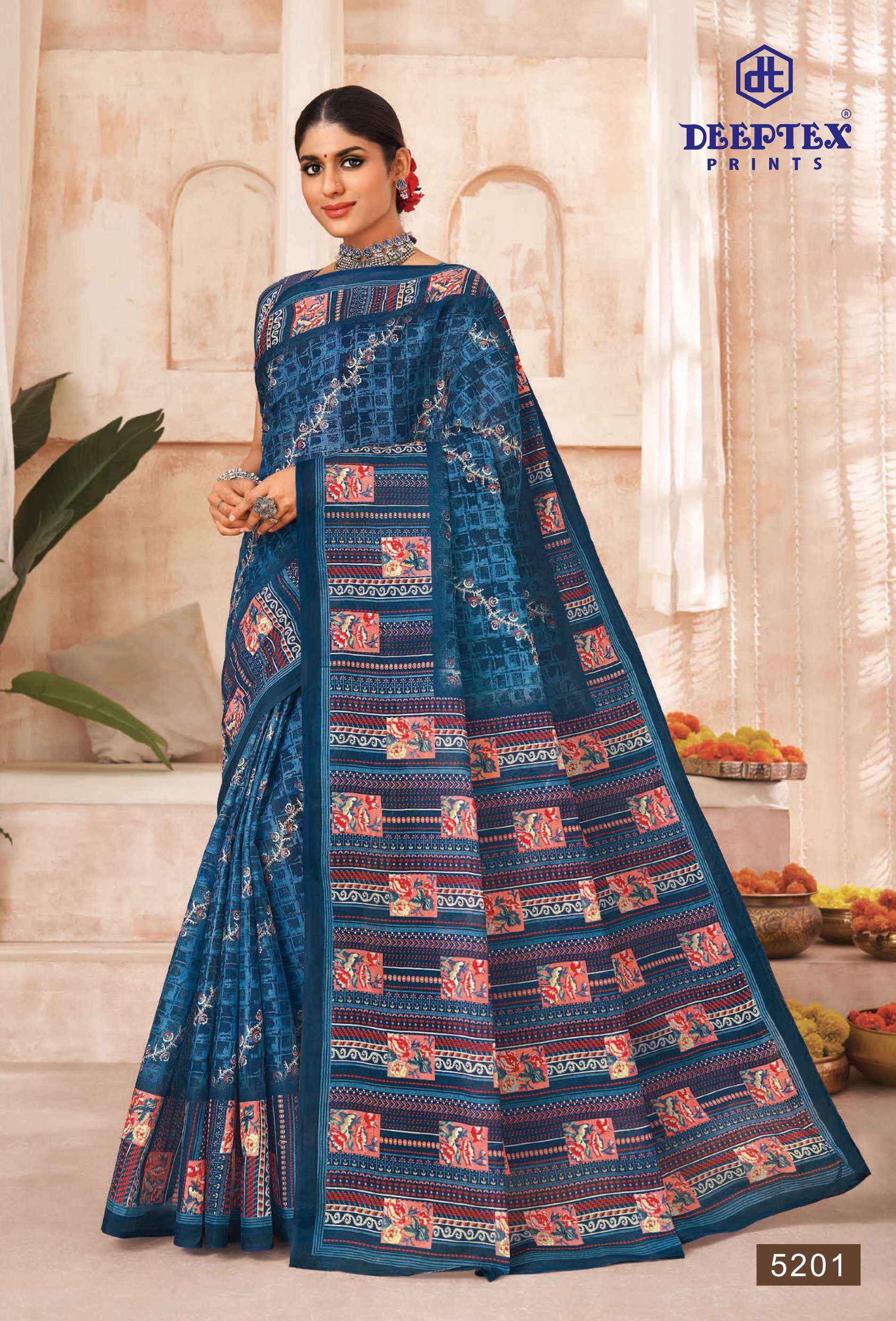 DEEPTEX PRINTS MOTHER INDIA VOL 41 PURE COTTON PRINTED SAREE ( 30 PCS CATALOG )