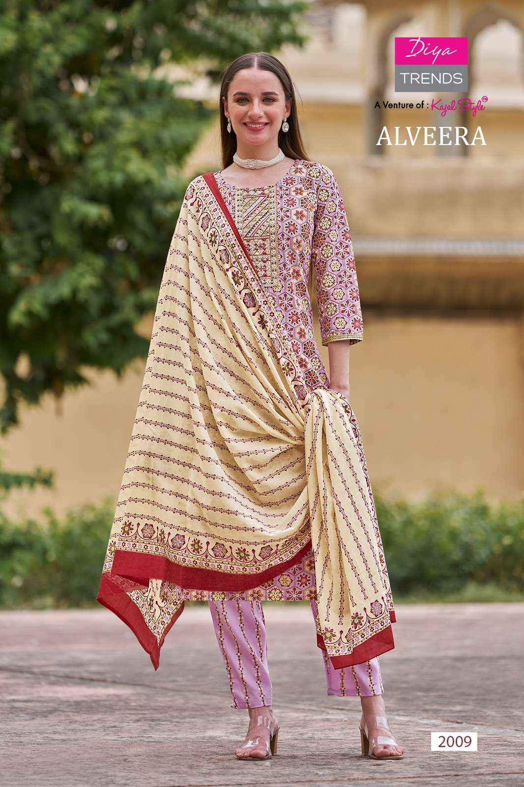 DIYA TRENDS ALVEERA RAYON STRAIGHT KURTI WITH PANT AND DUPATTA SET ( 12 PCS CATALOG )