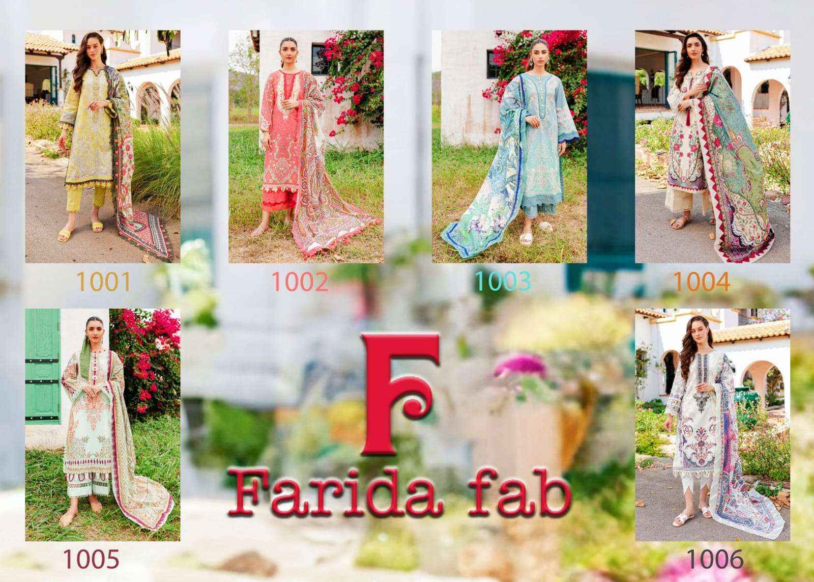 FARIDA FAB KARACHI PRINT VOL-1 COTTON DIGITAL PRINT SUIT ( 6 PCS CATALOG )