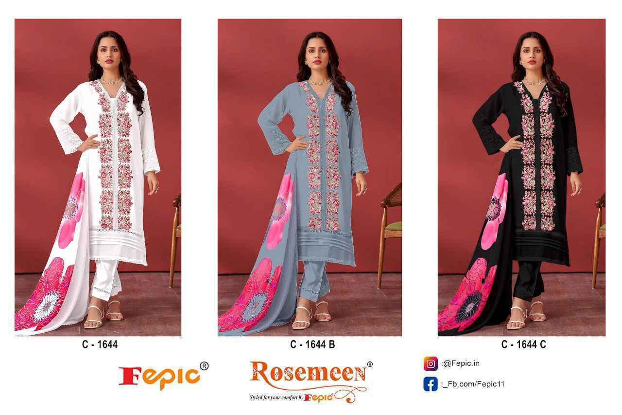 Fepic Rosemeen C-1644 Georgette Dress Material 3 Pc Catalog