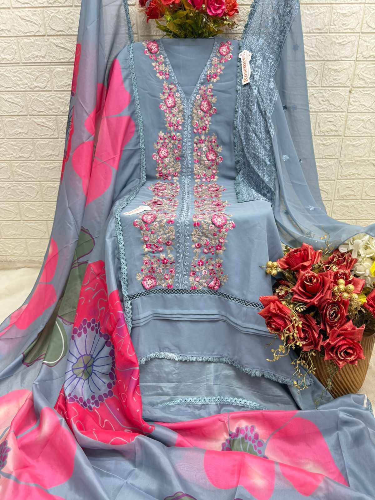 Fepic Rosemeen C-1644 Georgette Dress Material 3 Pc Catalog