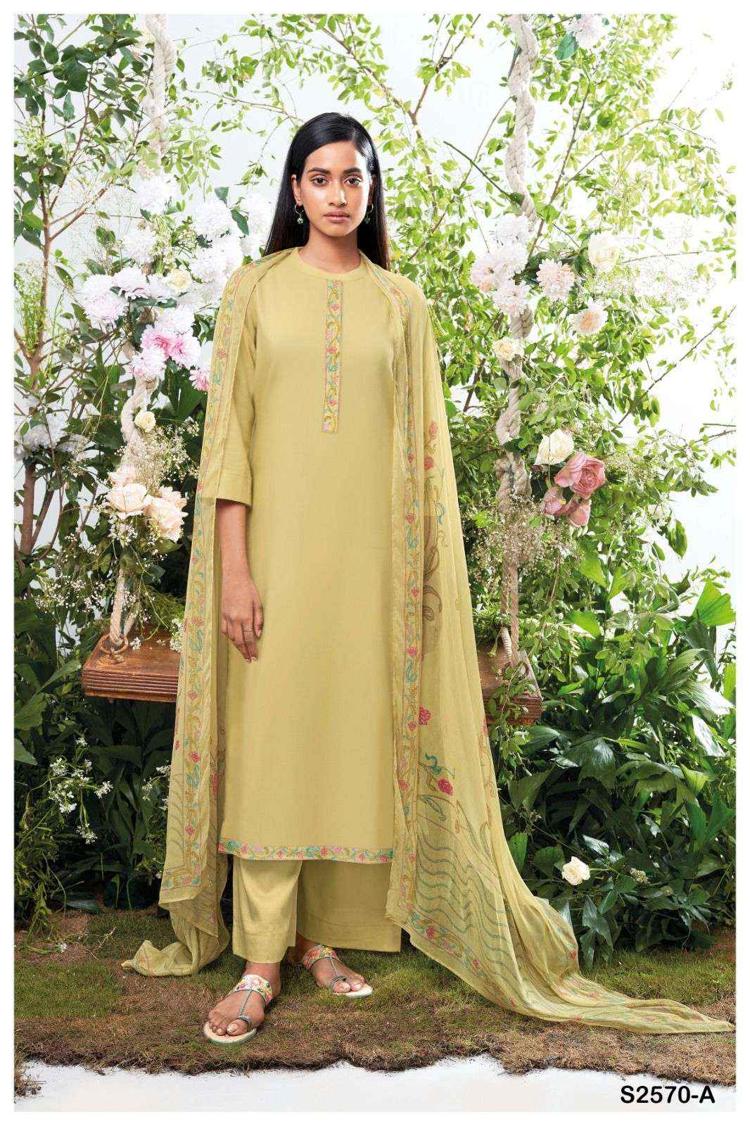 Ganga Pavika 2570 Fancy Silk Cotton Salwar Kameez Catalog  ( 4 pcs catalog )