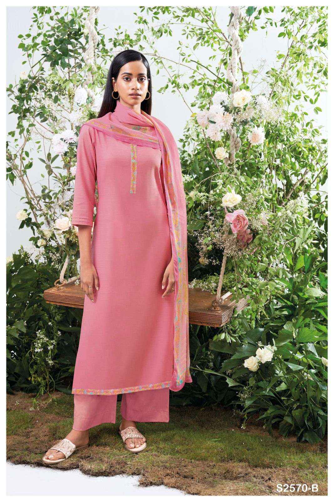 Ganga Pavika 2570 Fancy Silk Cotton Salwar Kameez Catalog  ( 4 pcs catalog )