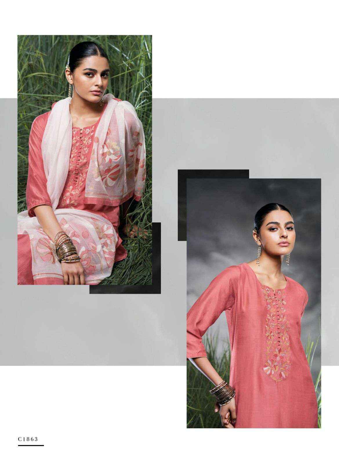 Ganga Vashti Designer Silk Ladies Dress Material Wholesale Price ( 6 Pcs Catalog )