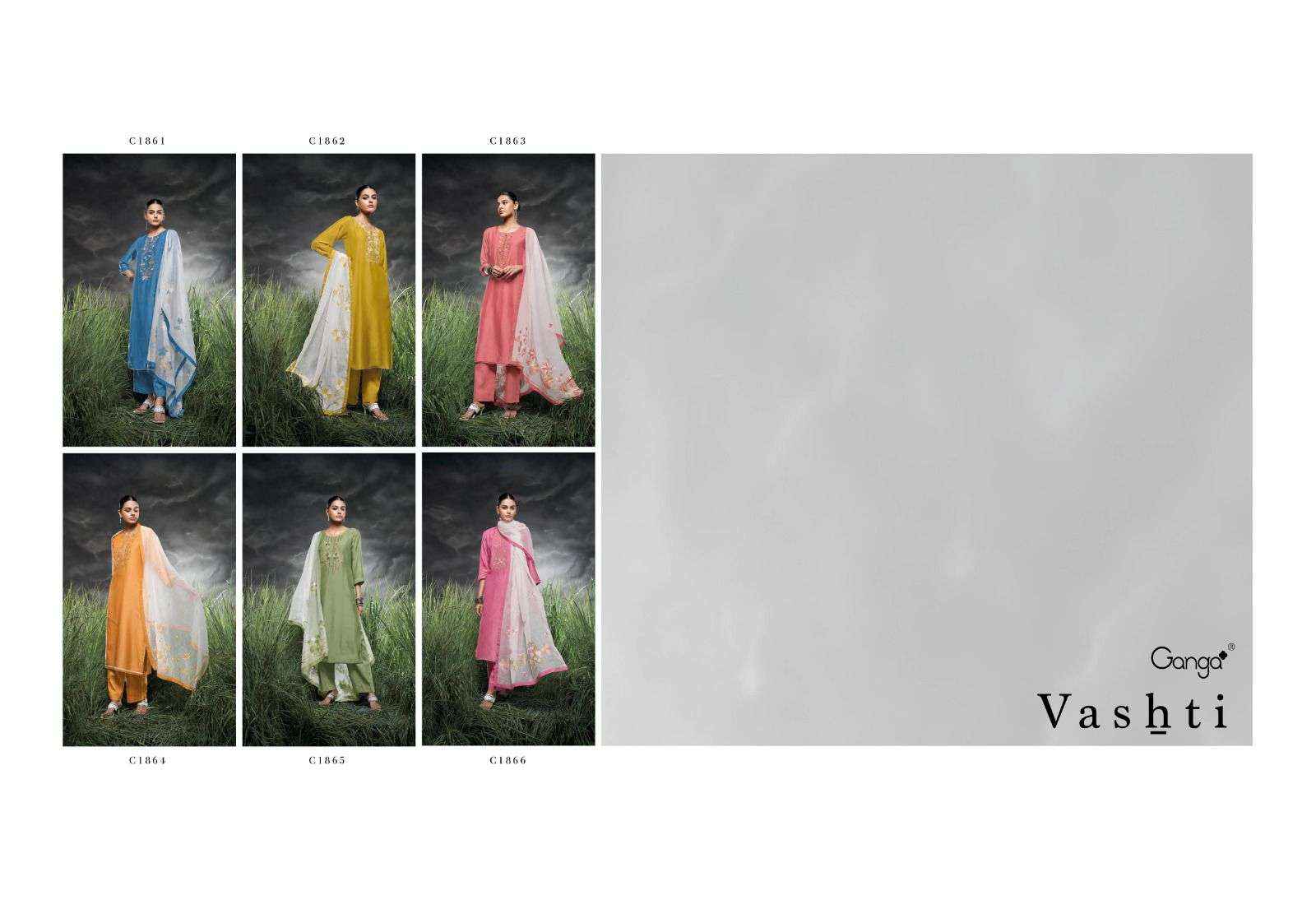 Ganga Vashti Designer Silk Ladies Dress Material Wholesale Price ( 6 Pcs Catalog )