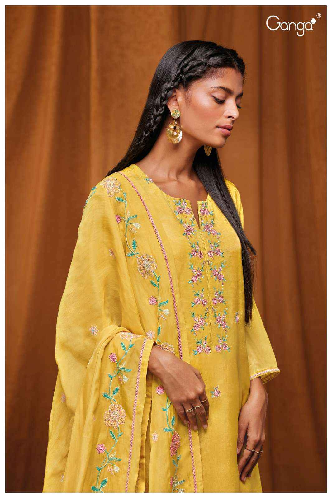 Ganga Yahvi 1713 A Fancy Silk Excusive Ladies Suit Dealers Buy Online (4 pcs catalog )