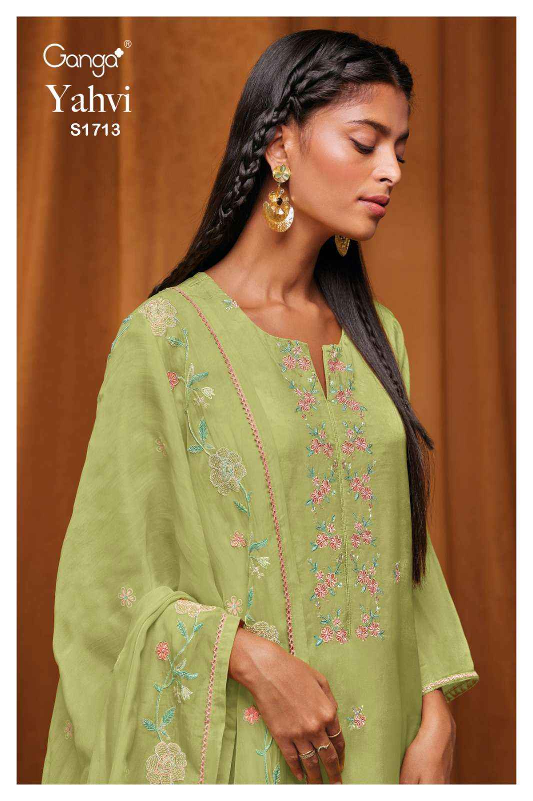 Ganga Yahvi 1713 A Fancy Silk Excusive Ladies Suit Dealers Buy Online (4 pcs catalog )