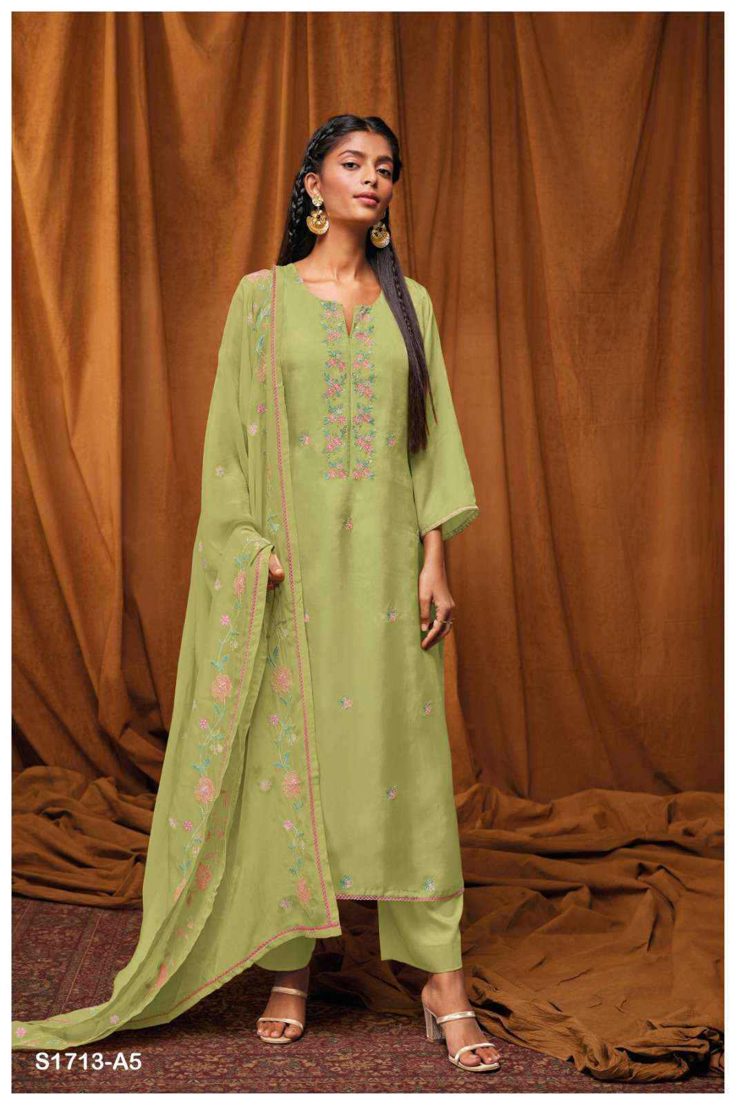 Ganga Yahvi 1713 A Fancy Silk Excusive Ladies Suit Dealers Buy Online (4 pcs catalog )