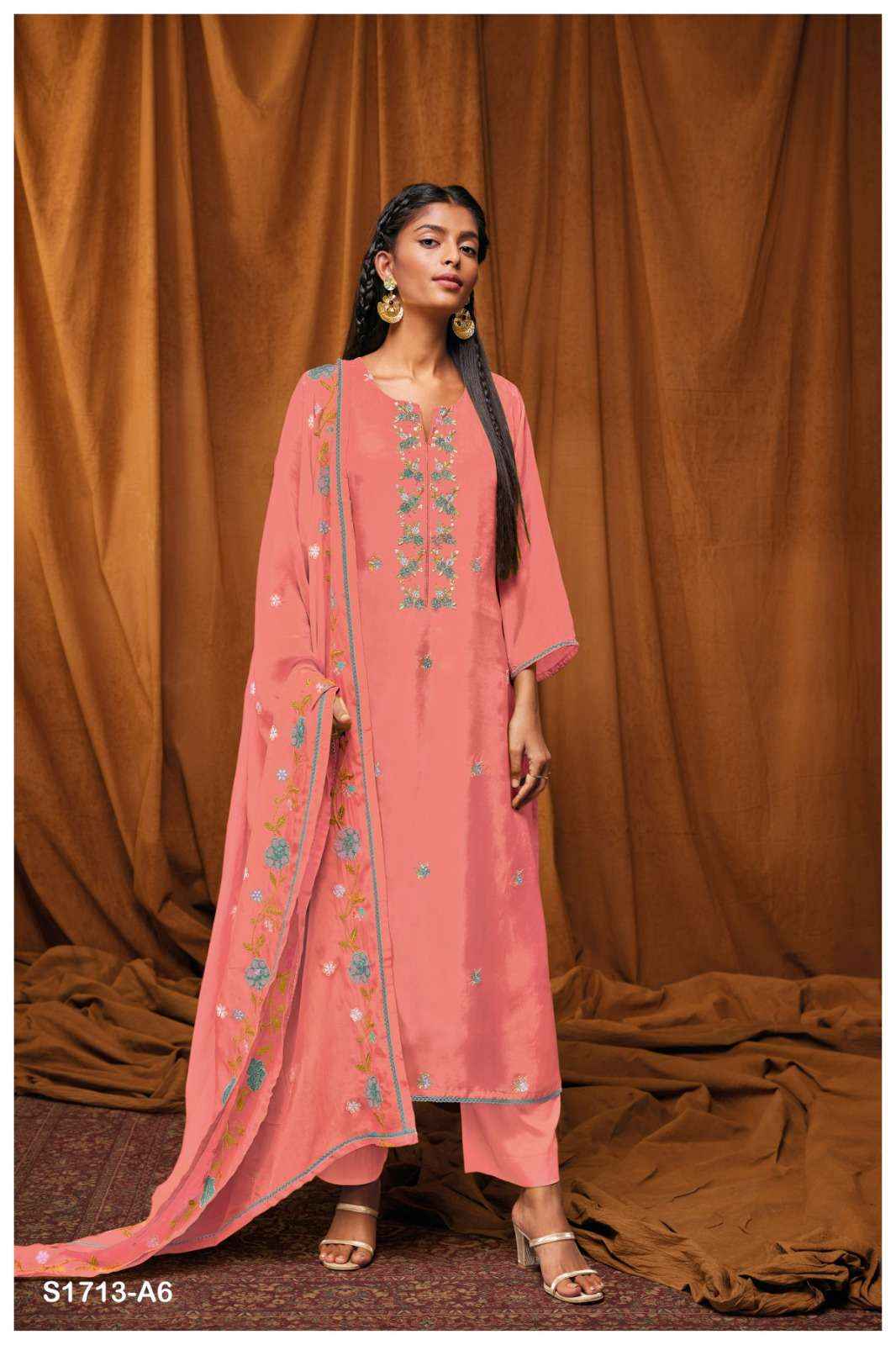 Ganga Yahvi 1713 A Fancy Silk Excusive Ladies Suit Dealers Buy Online (4 pcs catalog )