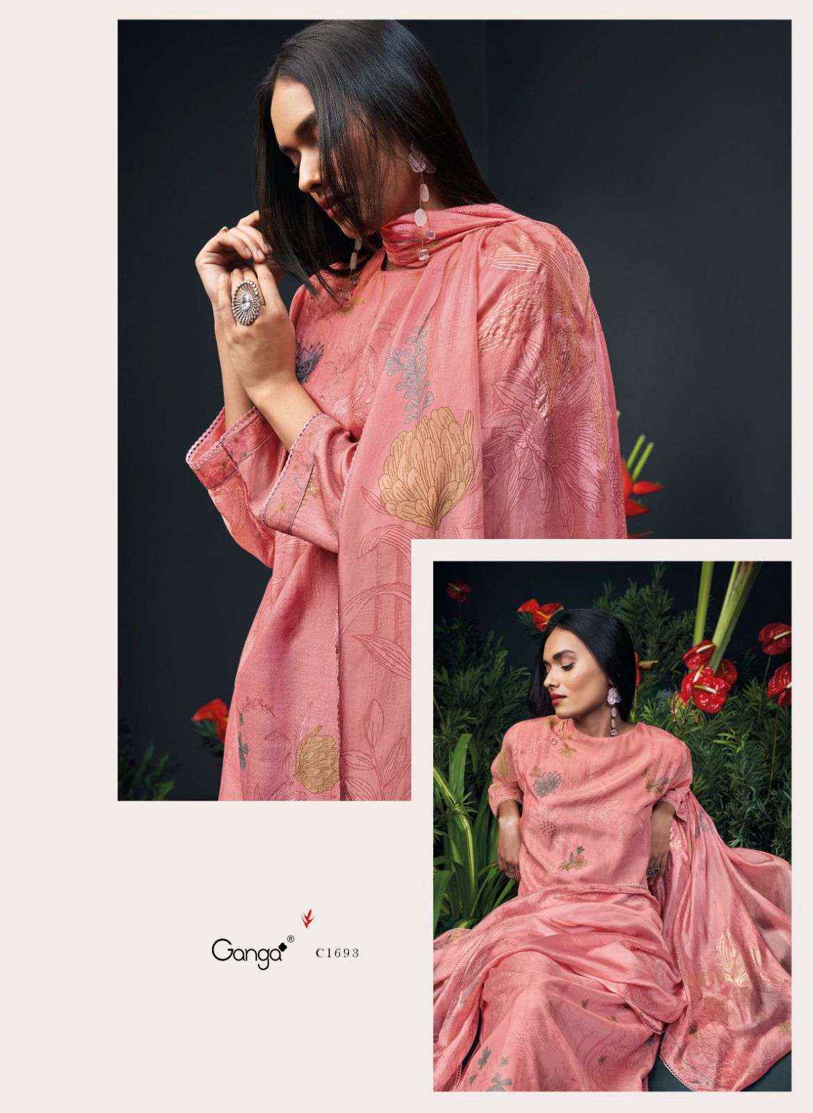 Ganga Zanera Branded Premium Designs Silk Occasion Wear Dress ( 6 pcs catalog )