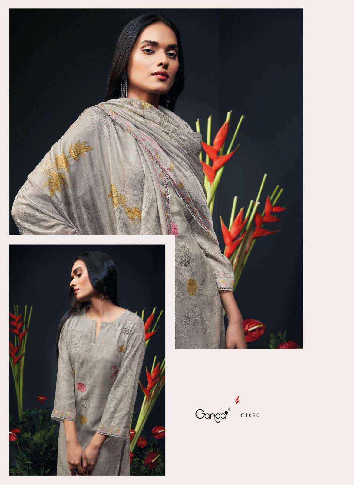 Ganga Zanera Branded Premium Designs Silk Occasion Wear Dress ( 6 pcs catalog )
