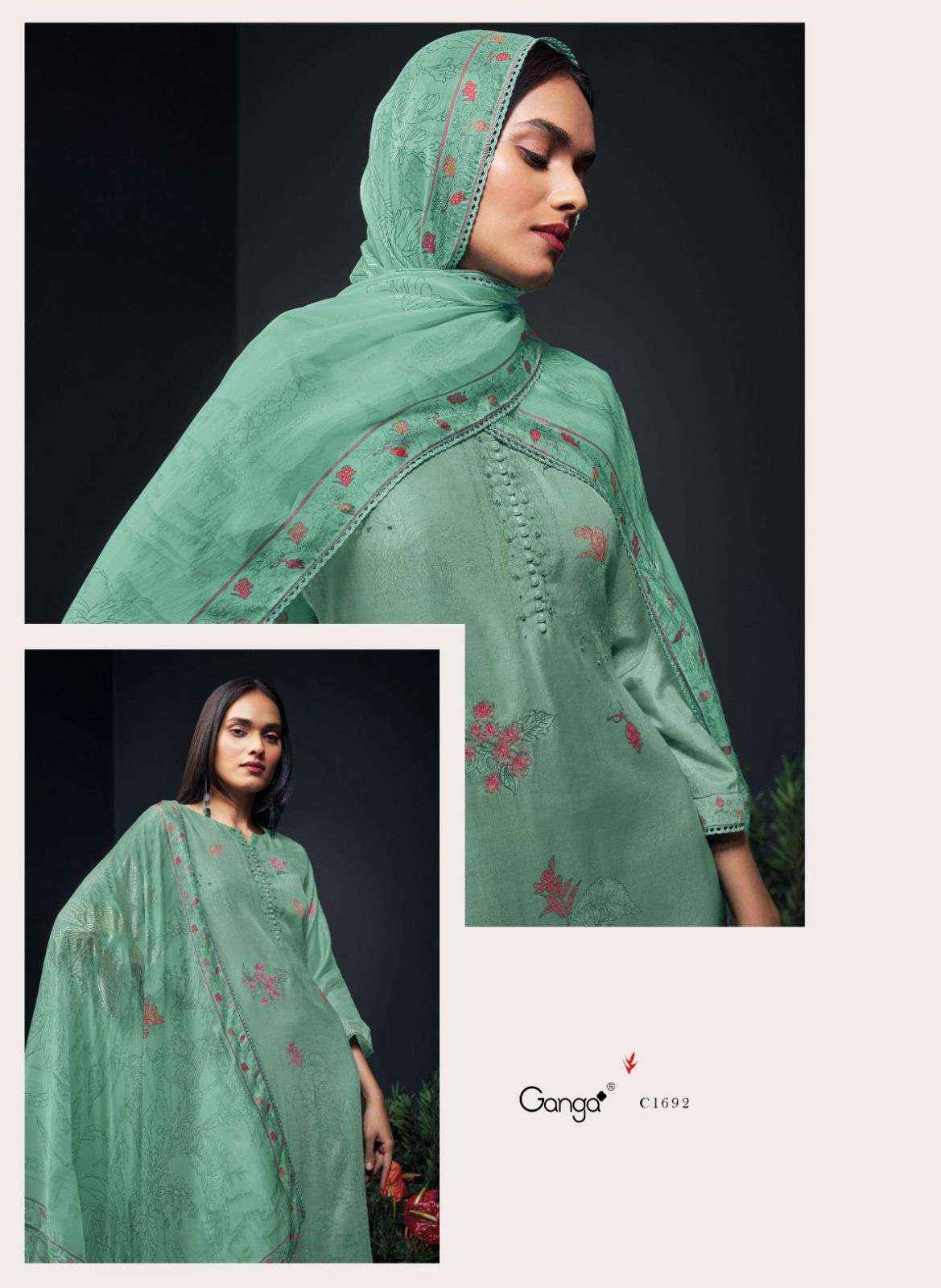 Ganga Zanera Branded Premium Designs Silk Occasion Wear Dress ( 6 pcs catalog )