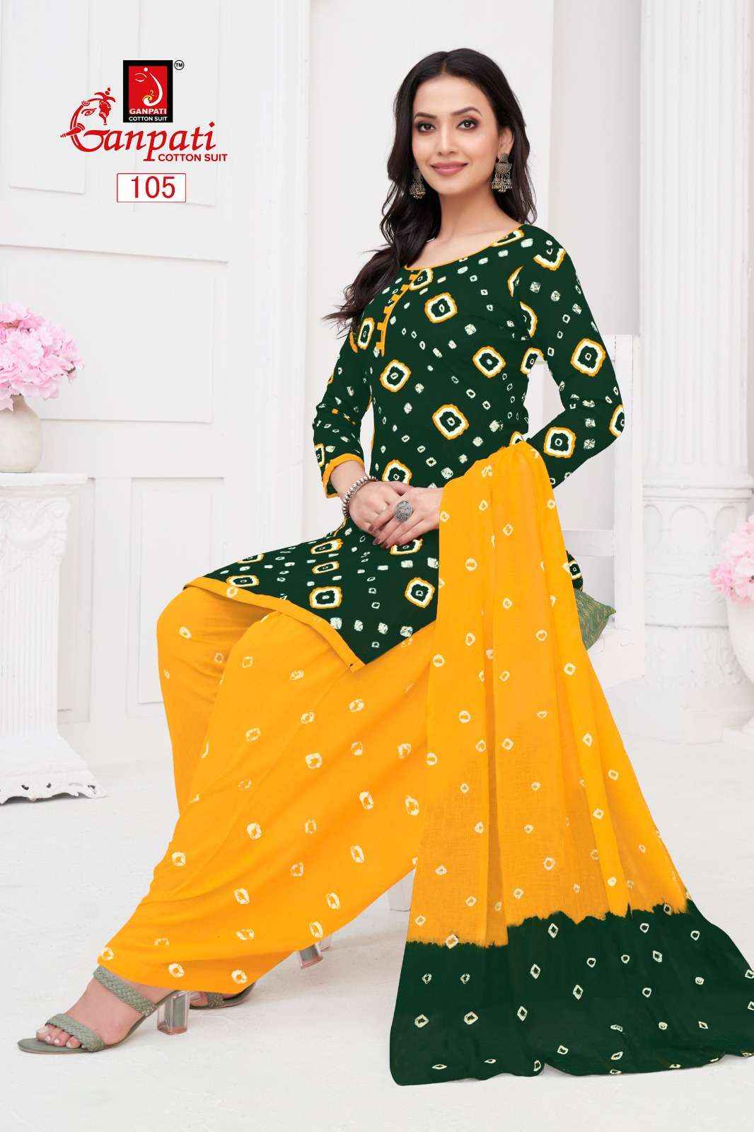 GANPATI BANDHANI VOL 1 COTTON PRINT DRESS MATERIAL ( 6 PCS CATALOG )