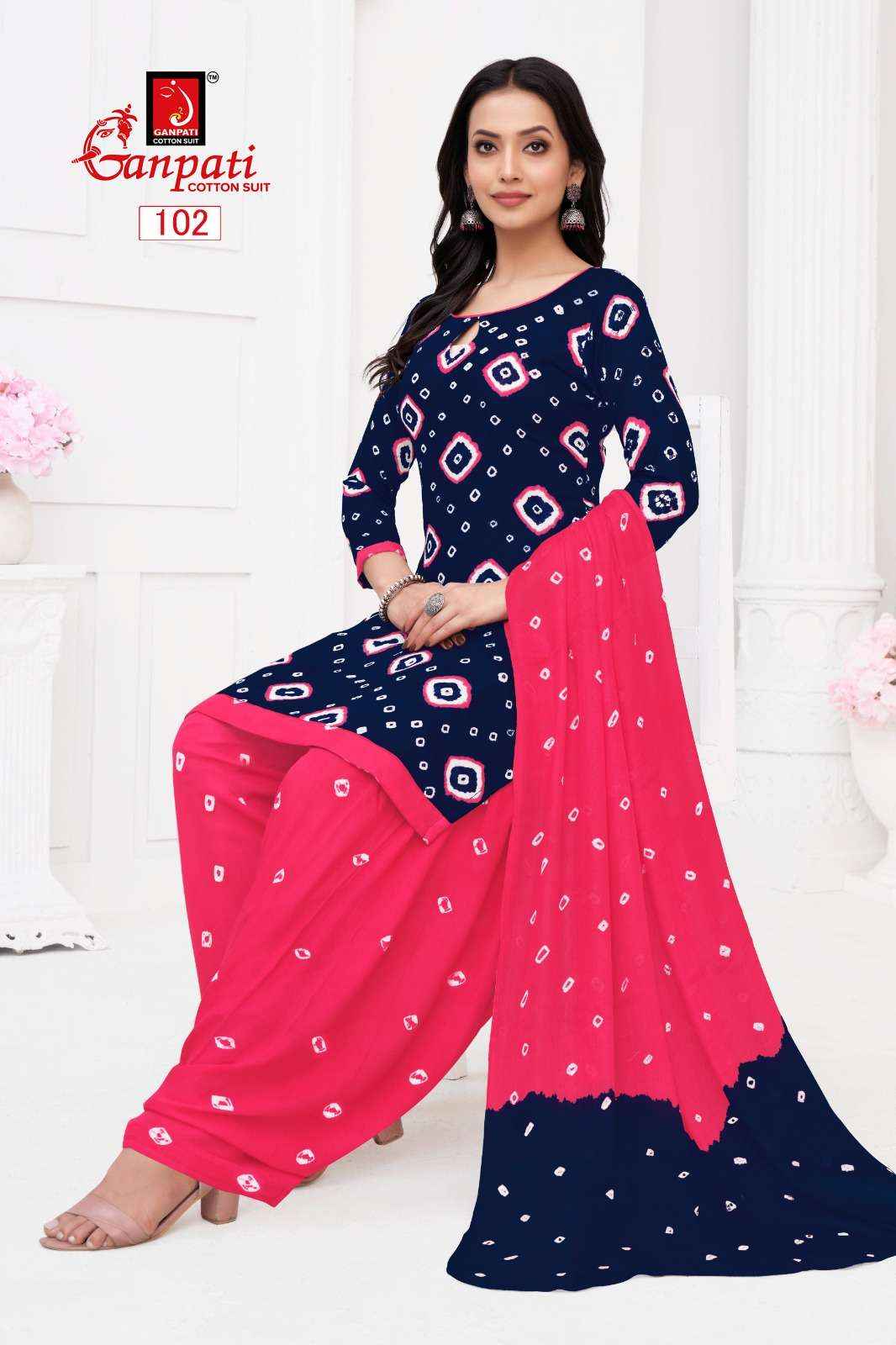 GANPATI BANDHANI VOL 1 COTTON PRINT DRESS MATERIAL ( 6 PCS CATALOG )