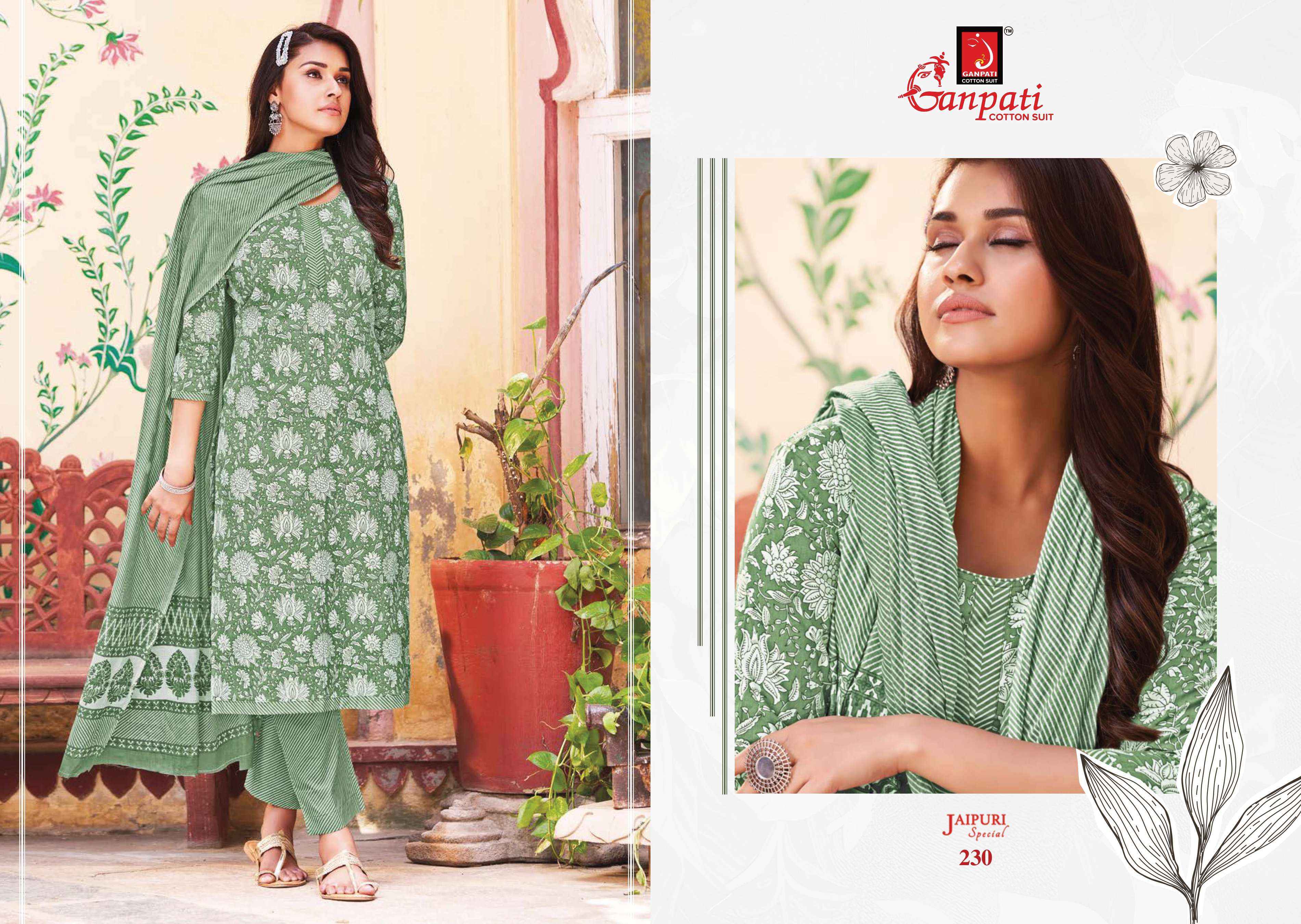 Ganpati Cotton Jaipuri Special Vol 9 Pure Cotton Suits ( 15 Pcs Catalog )