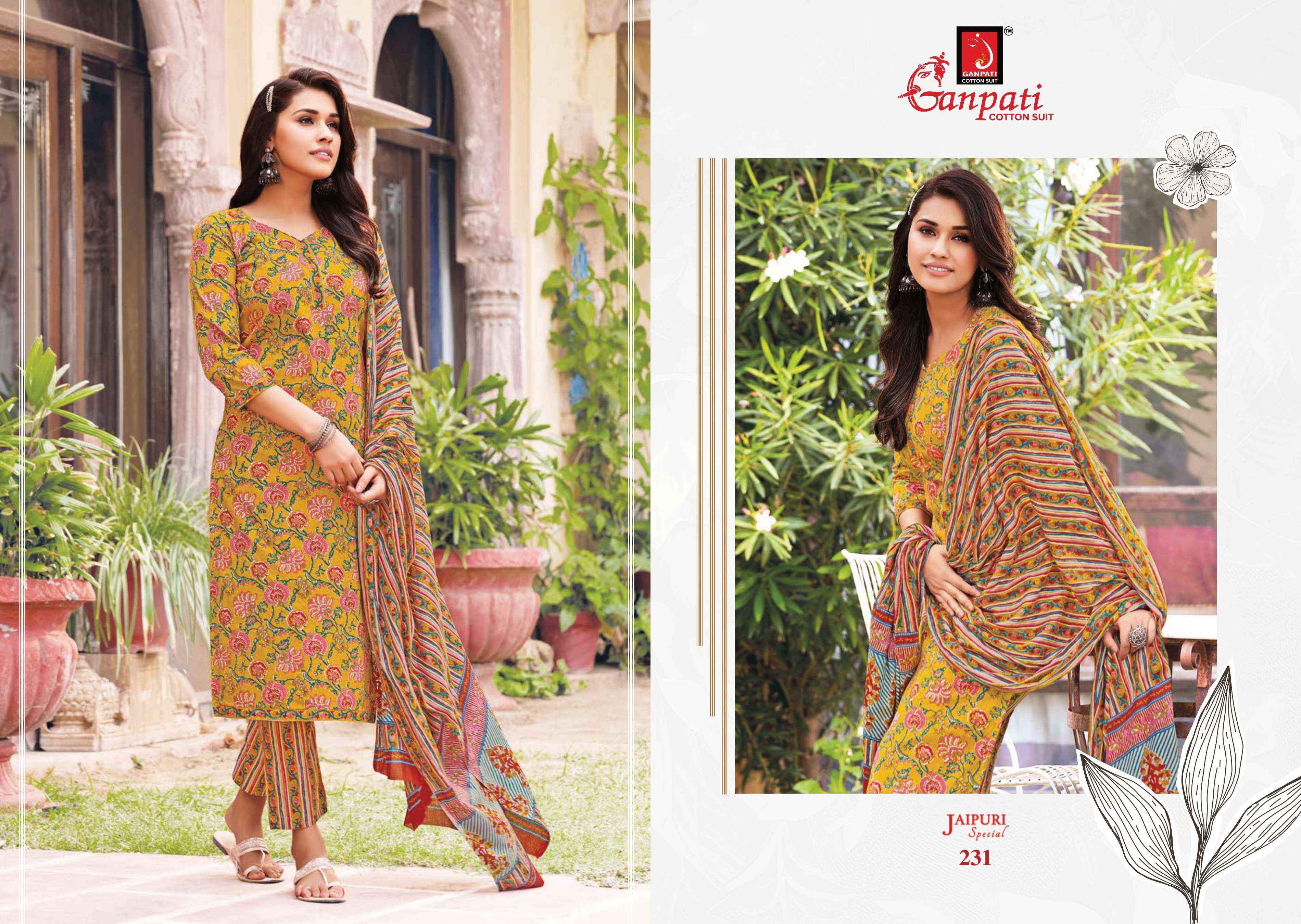 Ganpati Cotton Jaipuri Special Vol 9 Pure Cotton Suits ( 15 Pcs Catalog )