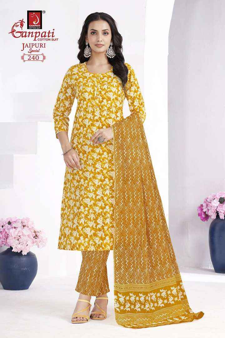 Ganpati Jaipuri Special Vol 10 Pure Cotton Readymade Suits ( 15 Pcs Catalog )