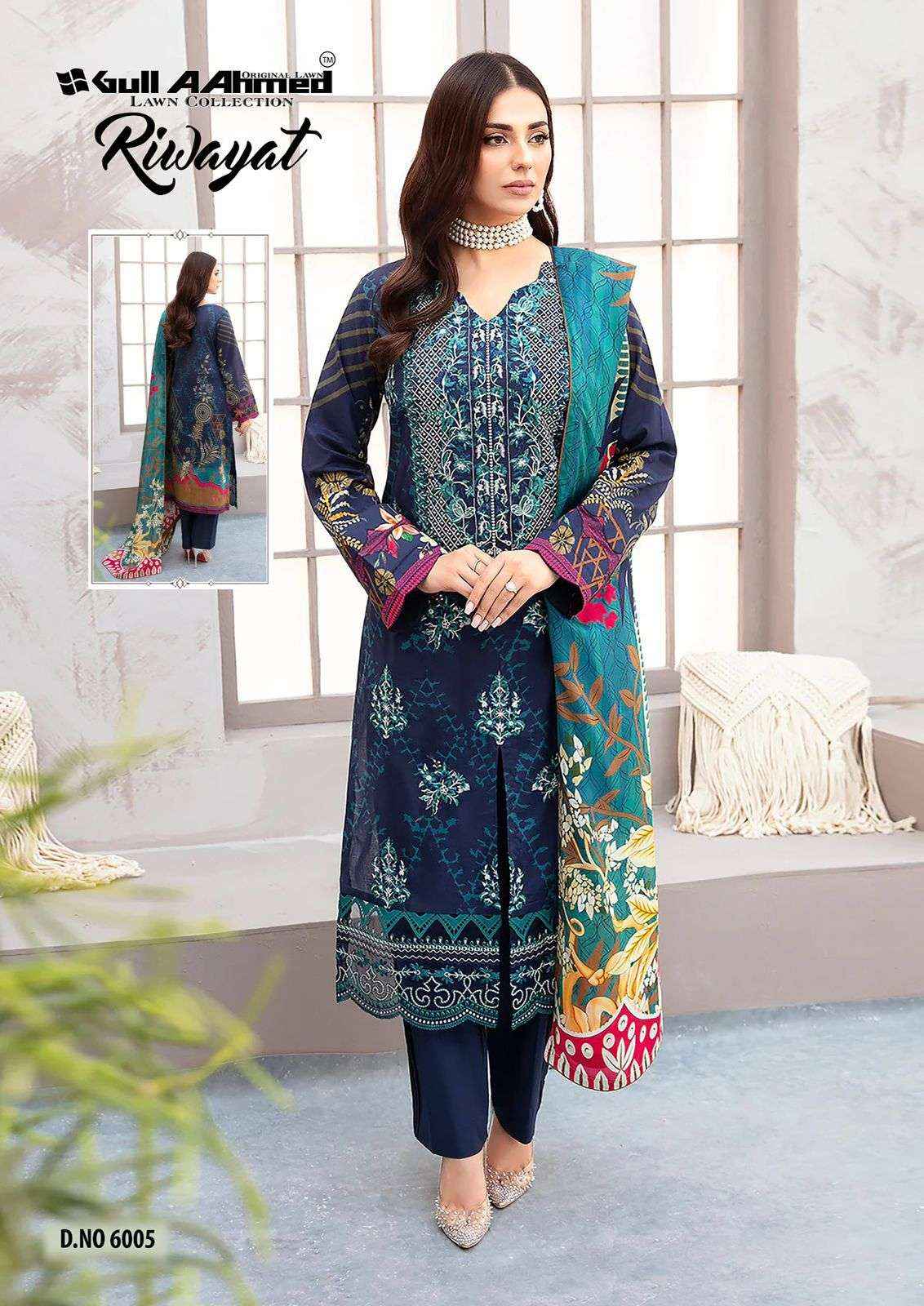 GULL AAHMED RIWAYAT VOL 6 LAWN COTTON DIGITAL PRINT SUITS ( 6 PCS CATALOG )