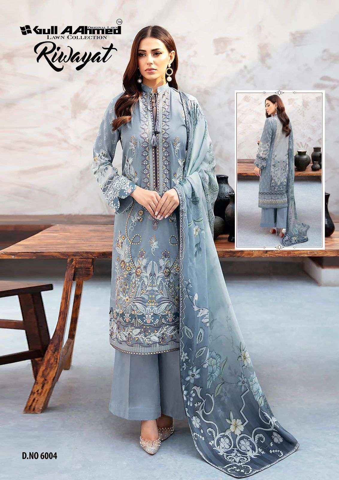 GULL AAHMED RIWAYAT VOL 6 LAWN COTTON DIGITAL PRINT SUITS ( 6 PCS CATALOG )