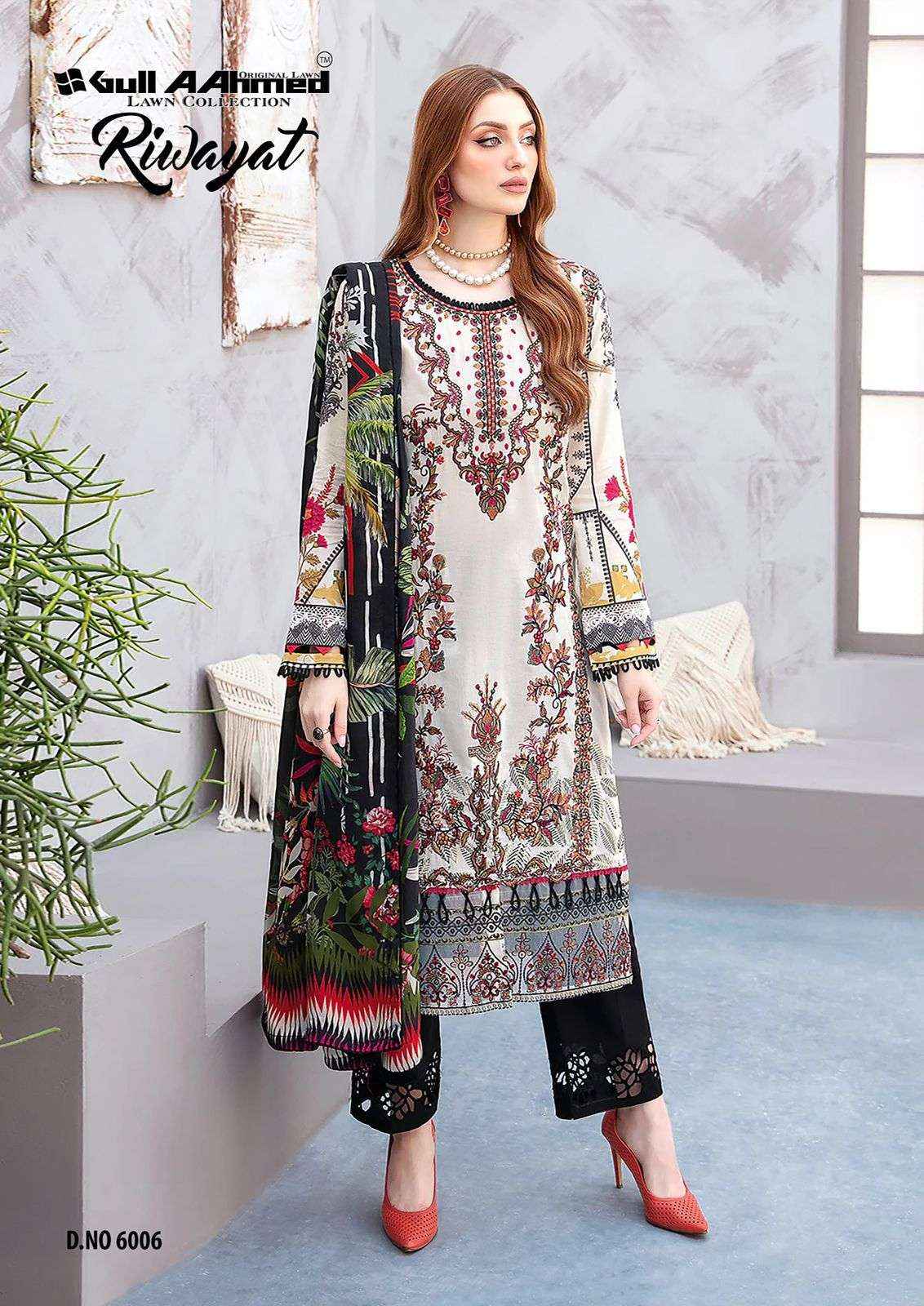 GULL AAHMED RIWAYAT VOL 6 LAWN COTTON DIGITAL PRINT SUITS ( 6 PCS CATALOG )