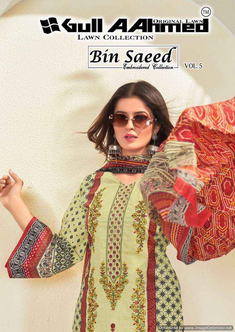 Gull Ahmed Bin Saeed Vol 5 Lawn Cotton Dress Material ( 6 Pcs Catalog )