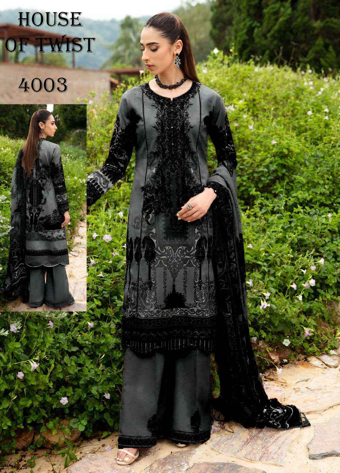 HOUSE OF TWIST BLACK & WHITE COTTON DIGITAL PRINT SALWAR SUITS ( 6 PCS CATALOG )