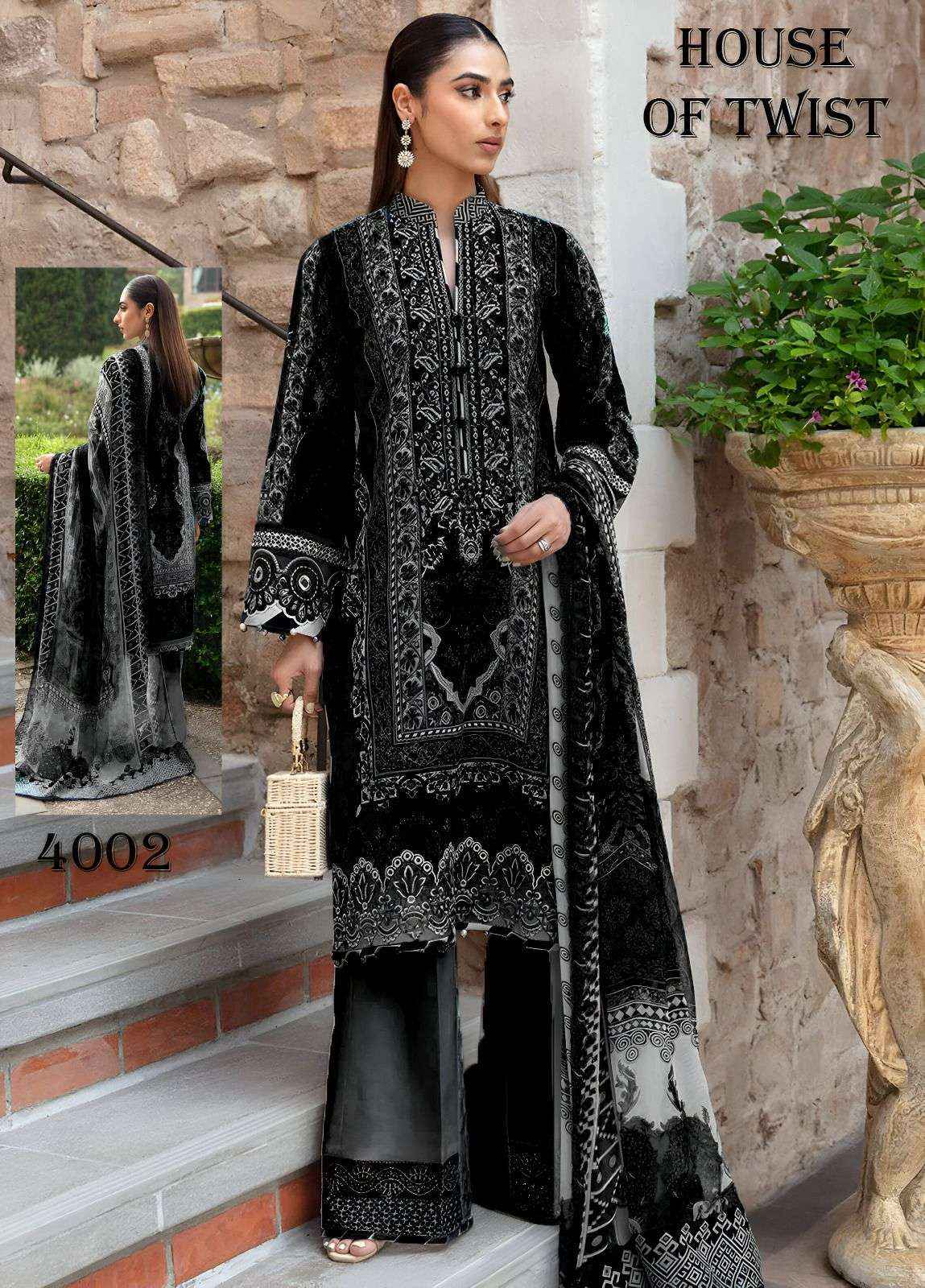 HOUSE OF TWIST BLACK & WHITE COTTON DIGITAL PRINT SALWAR SUITS ( 6 PCS CATALOG )