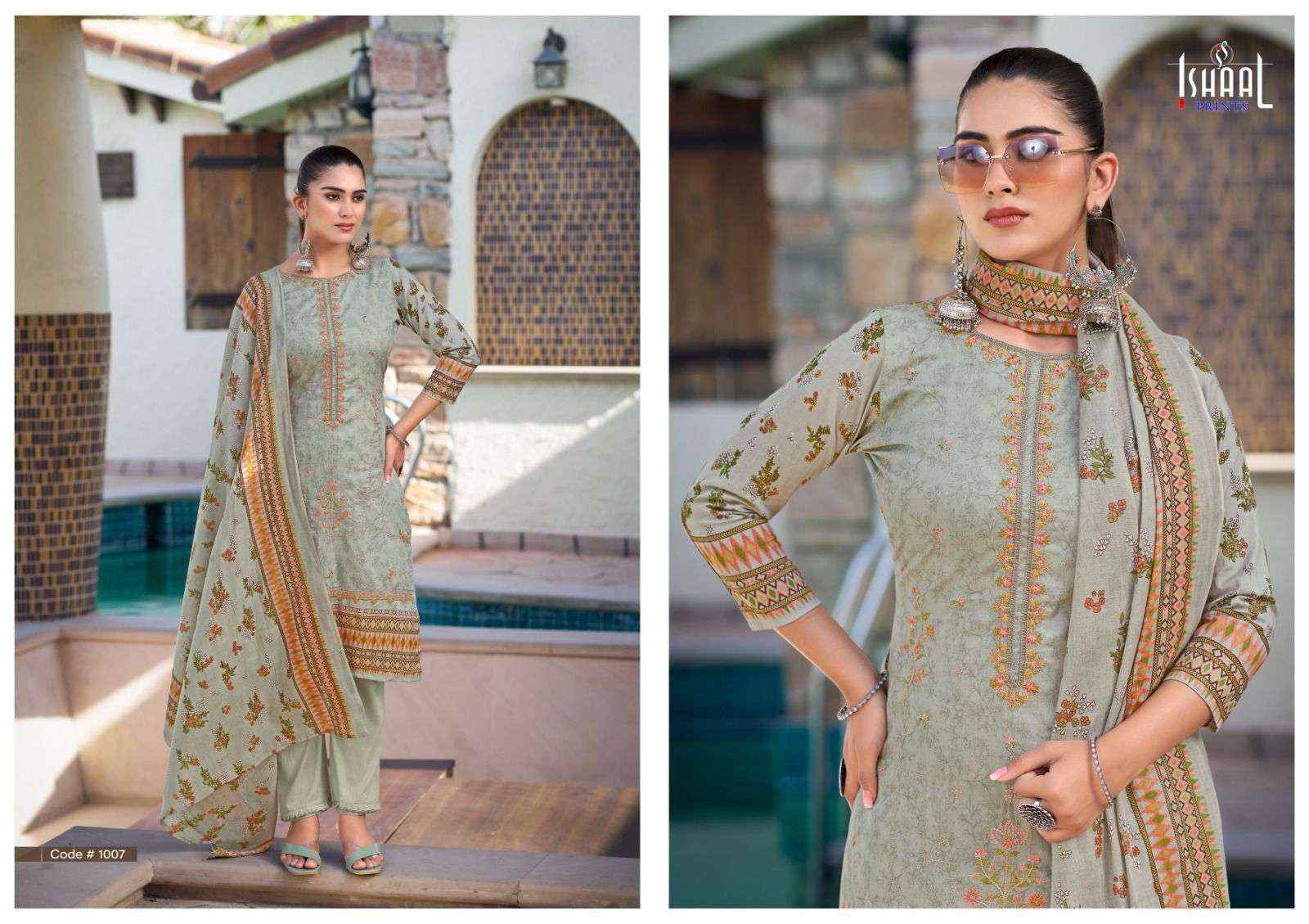 Ishaal Embroidered Vol 9 Cotton Pakistani Suits Wholesale ( 10 Pcs Catalog )