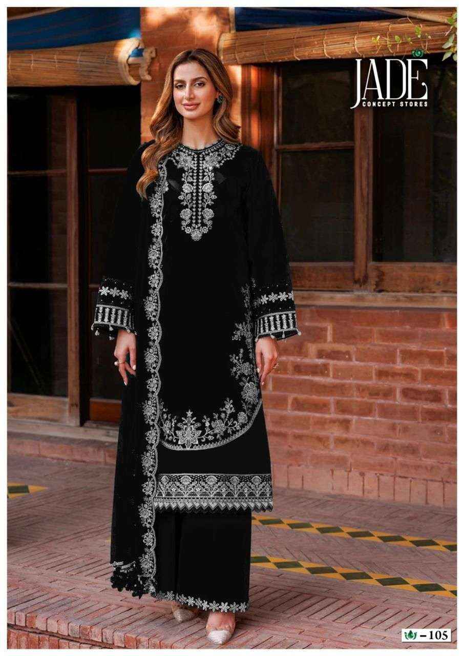 JADE BIN SAEED BLACK AND WHITE LAWN COTTON SUITS ( 6 PCS CATALOG )