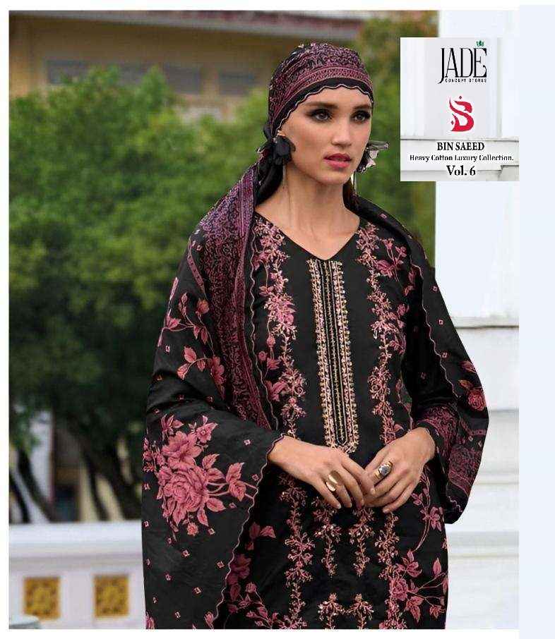 JADE BIN SAEED VOL 6 PURE COTTON PAKISTANI SUITS ( 6 PCS CATALOG )