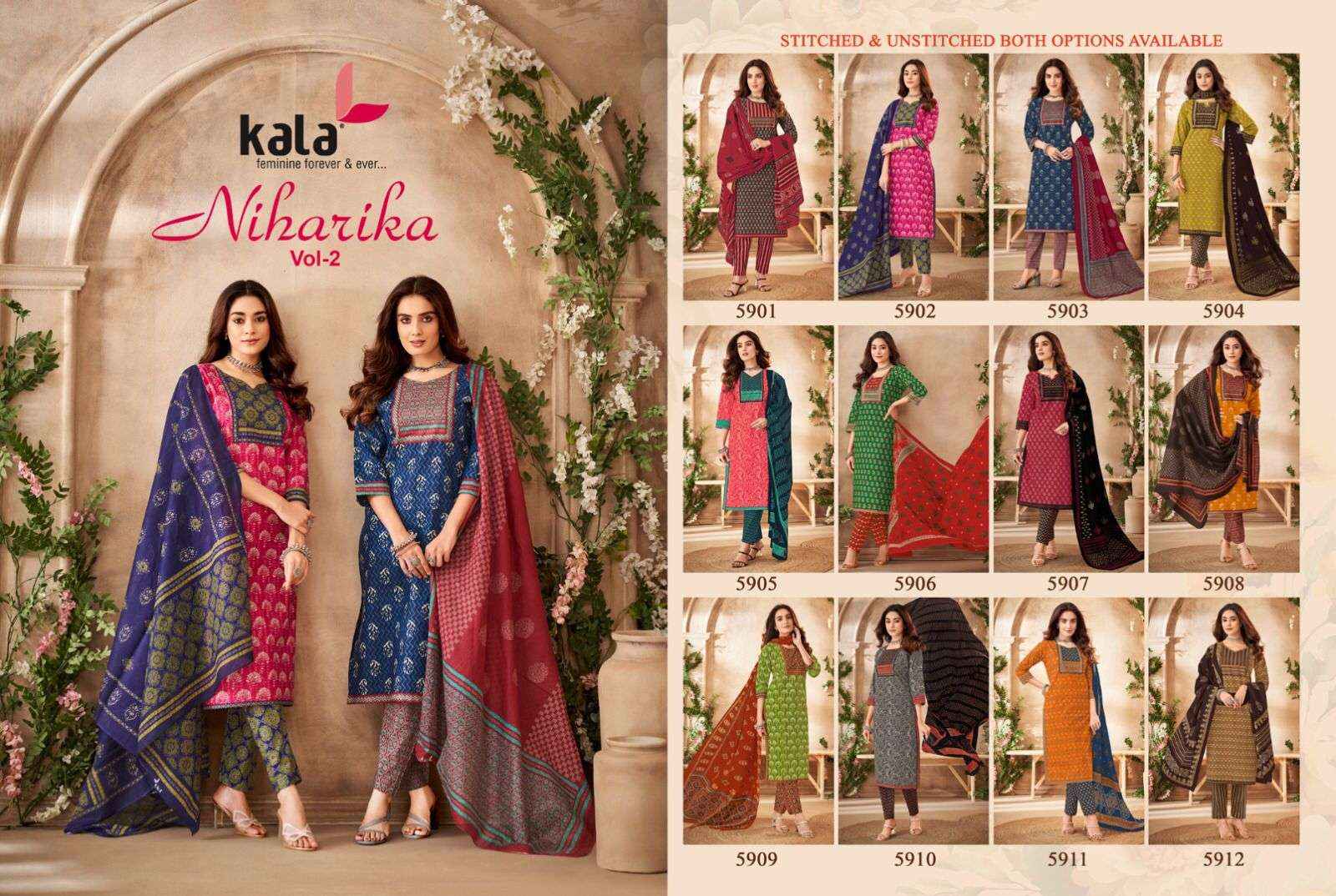 KALA FASHION NIHARIKA VOL 2 COTTON JAIPURI SUITS ( 12 PCS CATALOG )