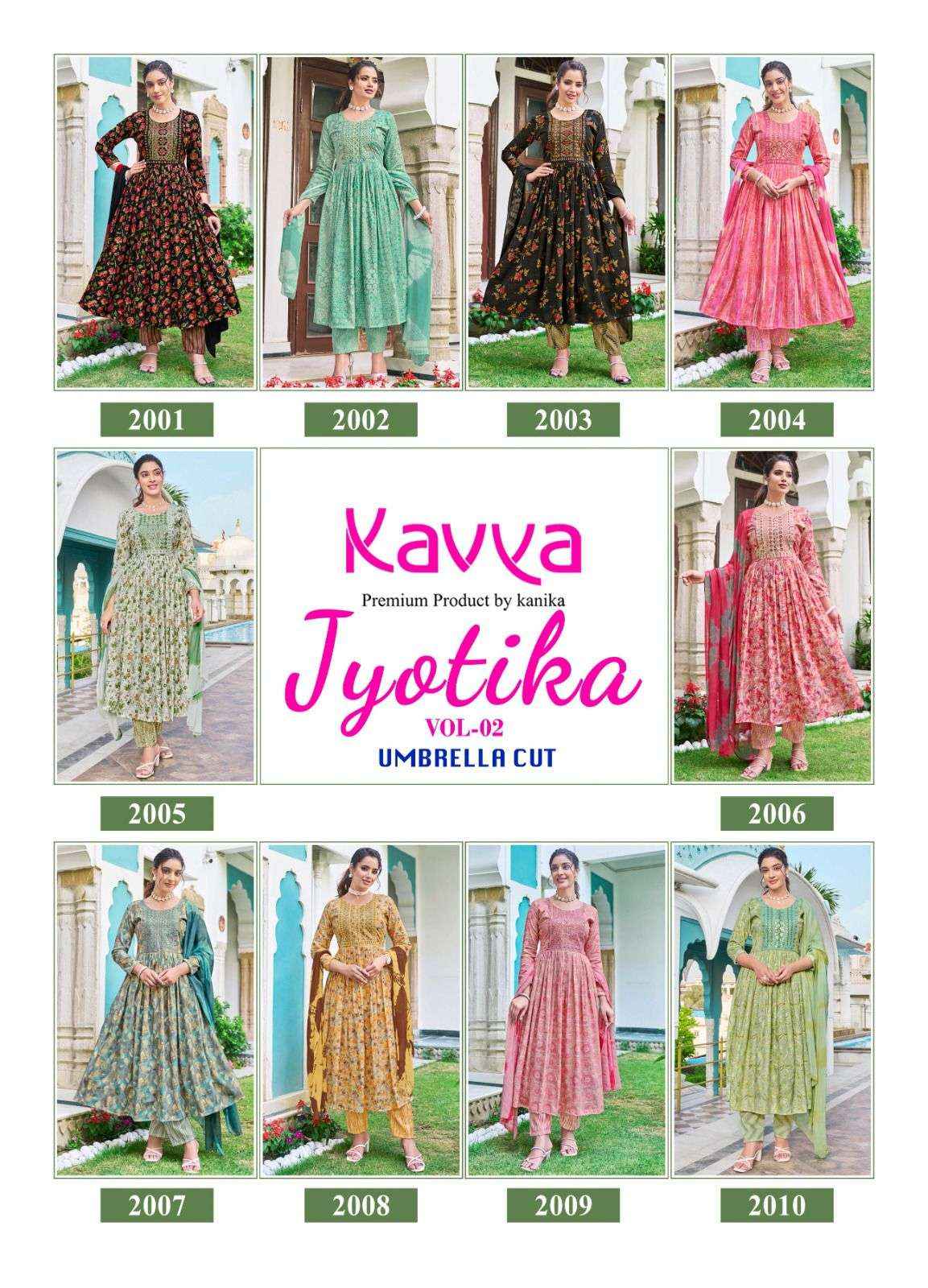 KAVYA JYOTIKA VOL 2 NAIRA CUT STYLE KURTI COMBO SET ( 10 PCS CATALOG )