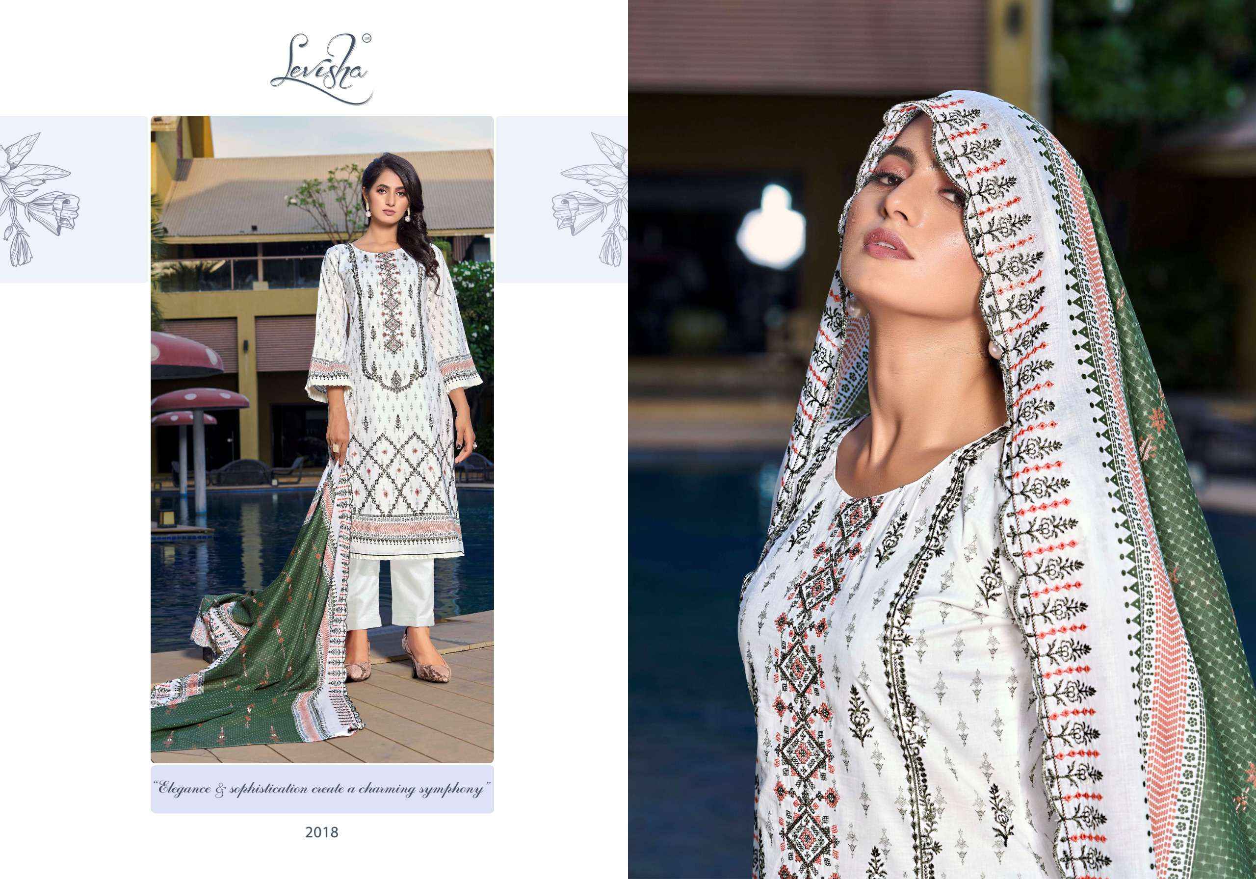 LEVISHA BINSAEED NX COTTON PRINT WITH EMBROIDERY WORK SUITS ( 6 PCS CATALOG )