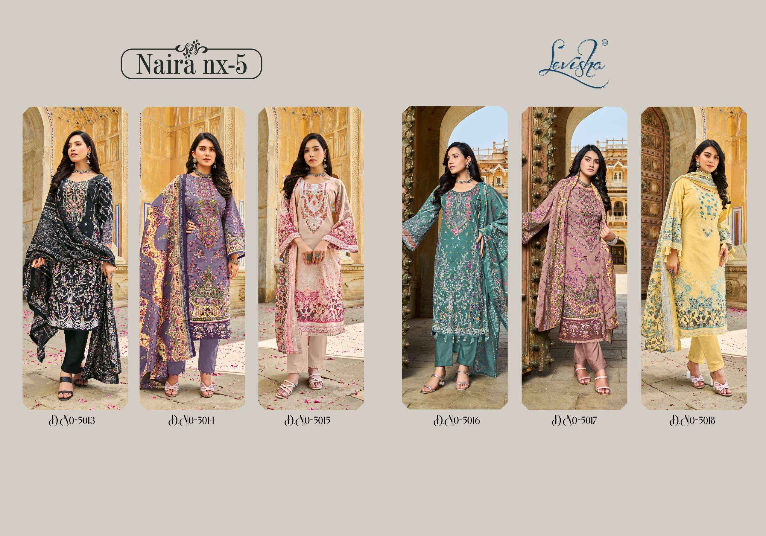 LEVISHA NAIRA NX VOL 5 COTTON PAKISTANI DRESS MATERIAL ( 6 PCS CATALOG )