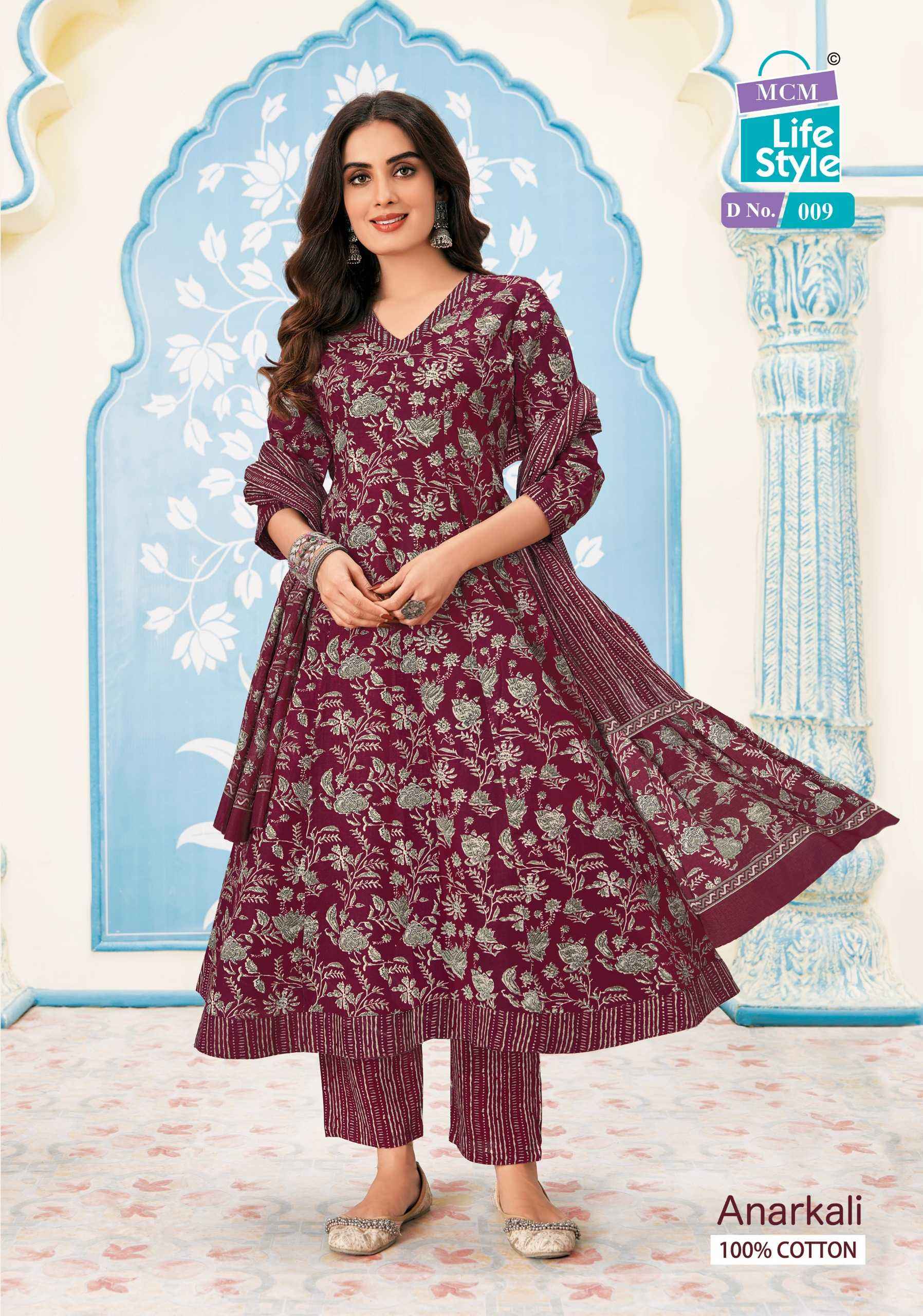 MCM LIFESTYLE ANARKALI READYMADE SUITS ( 10 PCS CATALOG )