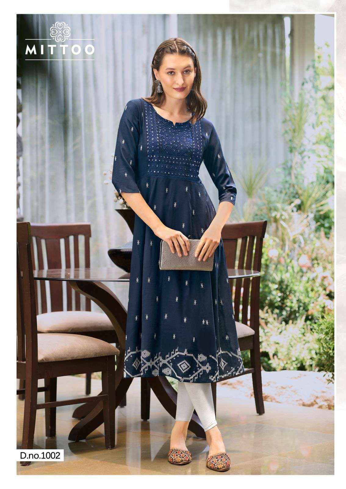 Mittoo Alisha Exclusive Flair Long Gown Kurti New Designs ( 4 Pcs Catalog )