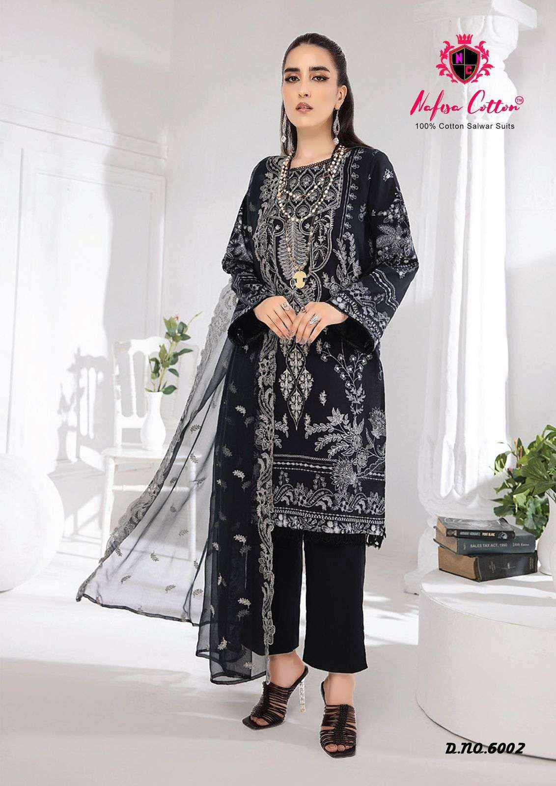 NAFISA COTTON BLACK & WHITE VOL 6 COTTON KARACHI SUIT ( 6 PCS CATALOG )