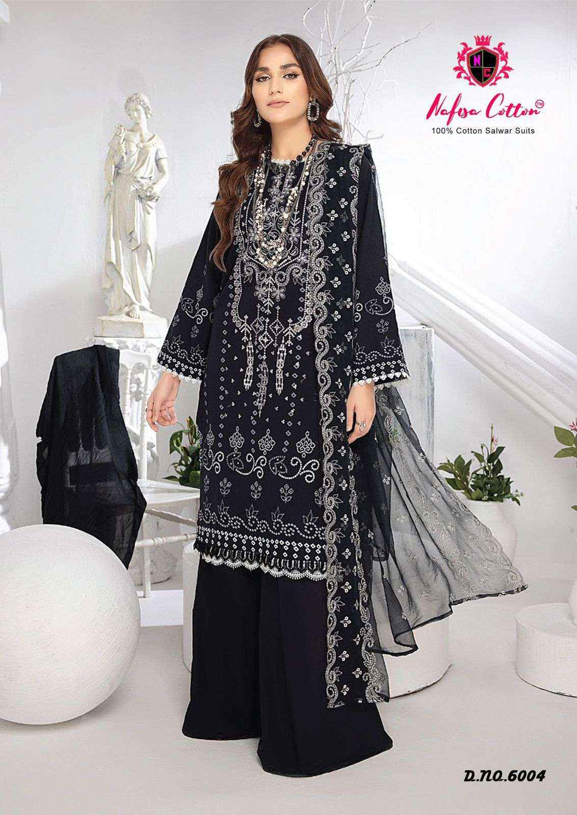 NAFISA COTTON BLACK & WHITE VOL 6 COTTON KARACHI SUIT ( 6 PCS CATALOG )