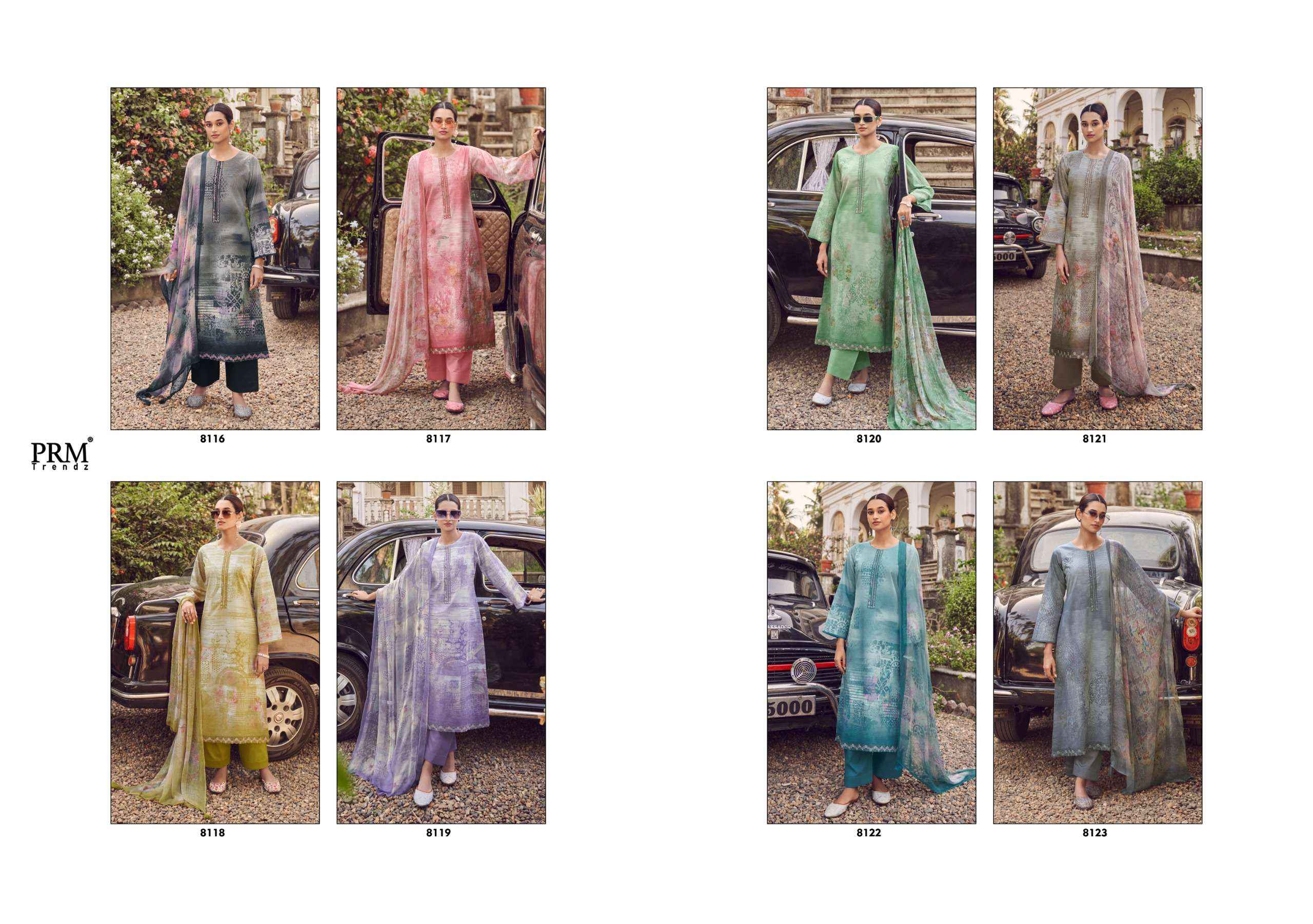 PRM TRENDZ NOORIN LINEN COTTON SUITS ( 8 PCS CATALOG )