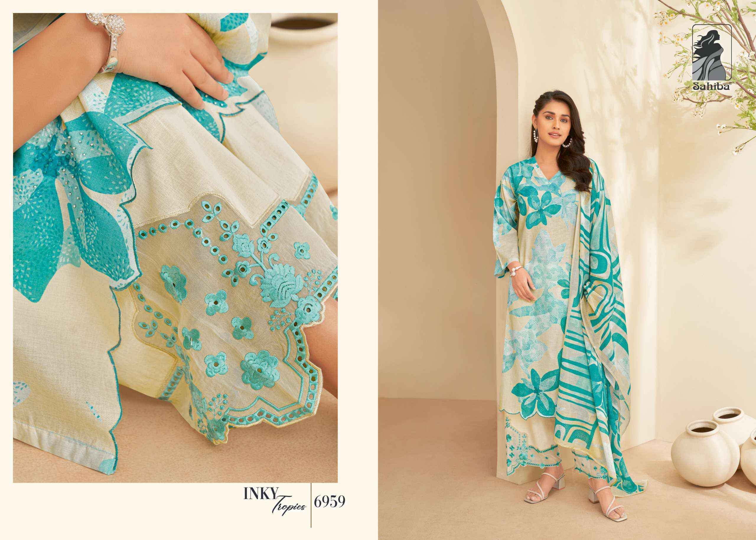 Sahiba Inky Tropies Vol 2 Palazzo Style Casula Wear Suit Catalog ( 3 pcs catalog )