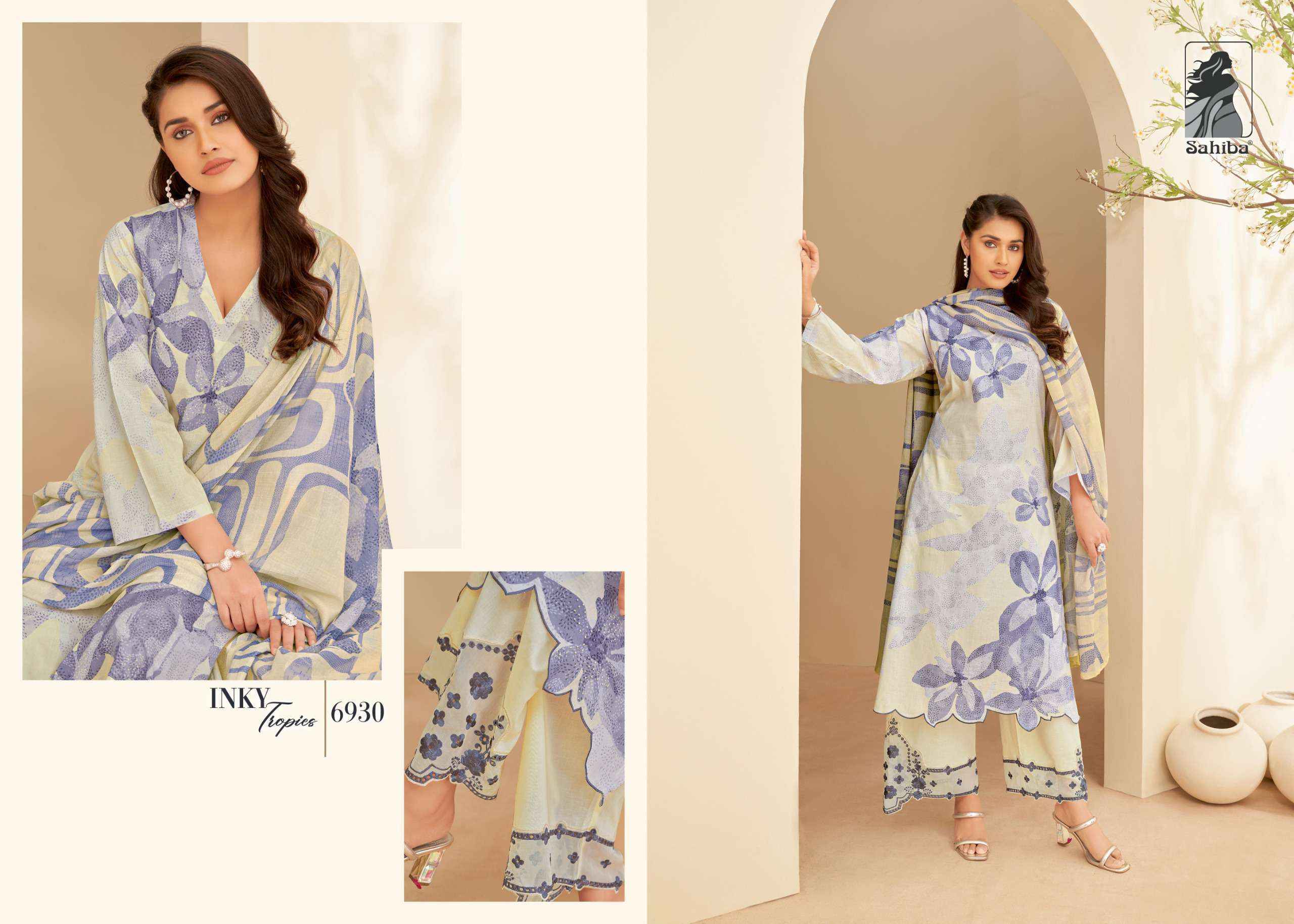 Sahiba Inky Tropies Vol 2 Palazzo Style Casula Wear Suit Catalog ( 3 pcs catalog )