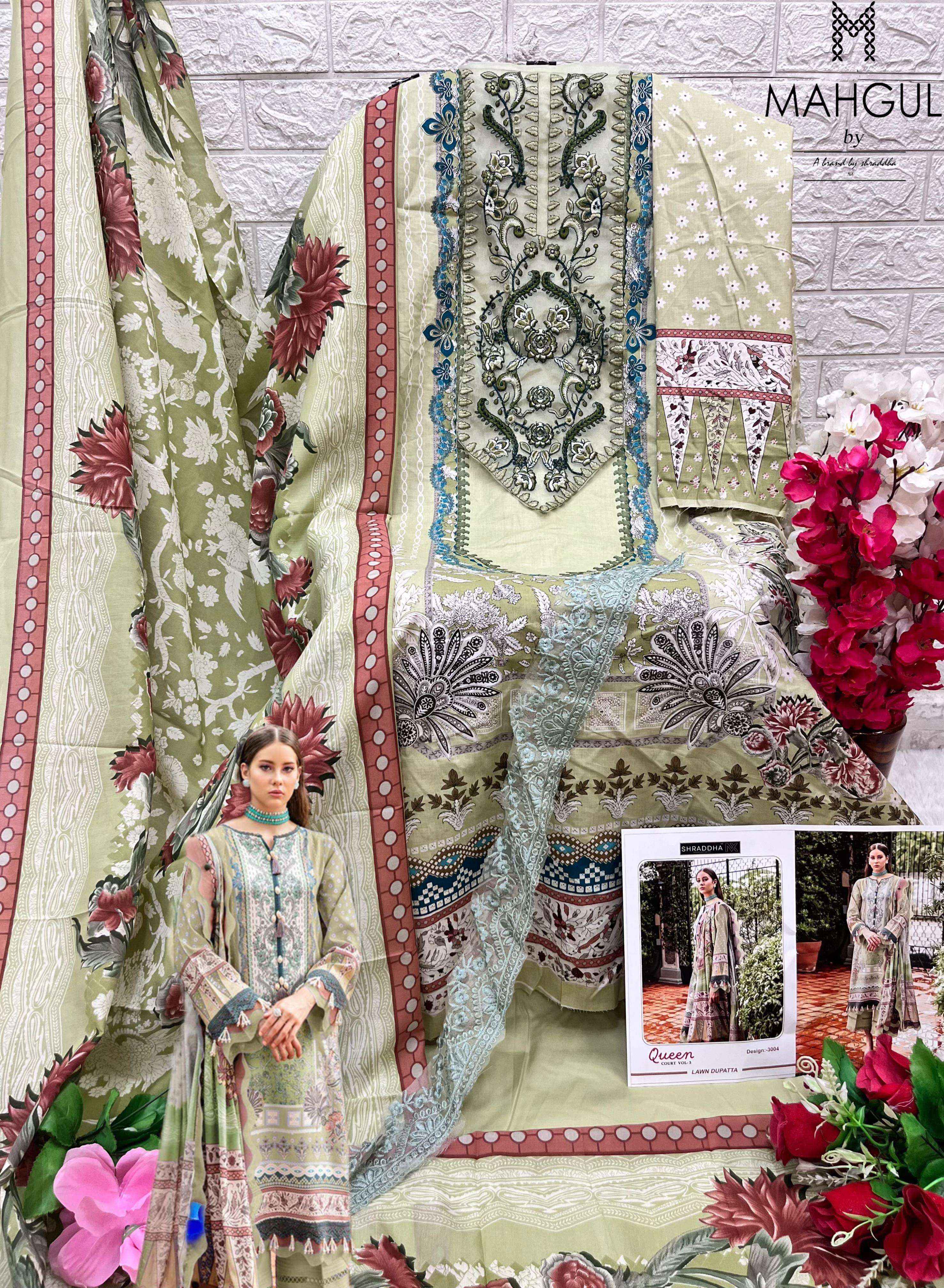 SHARADDHA NX MAHGUL QUEEN COURT VOL 3 PAKISTANI SUITS ( 4 PCS CATALOG ) COTTON DUPATTA