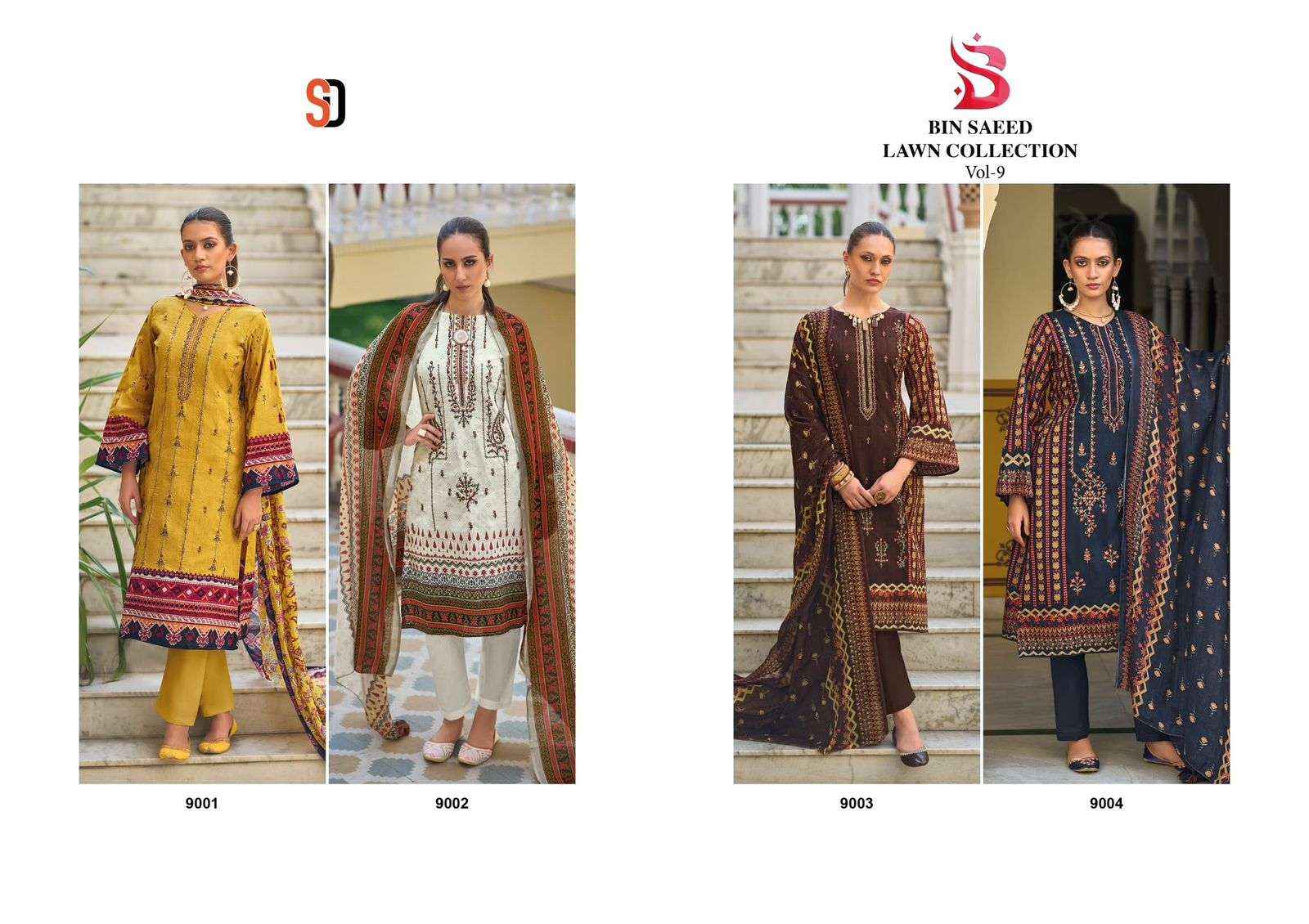 Shraddha Bin Saeed Lawn Collection Vol 9 Pakistani Catalog ( 4 Pcs Catalog )