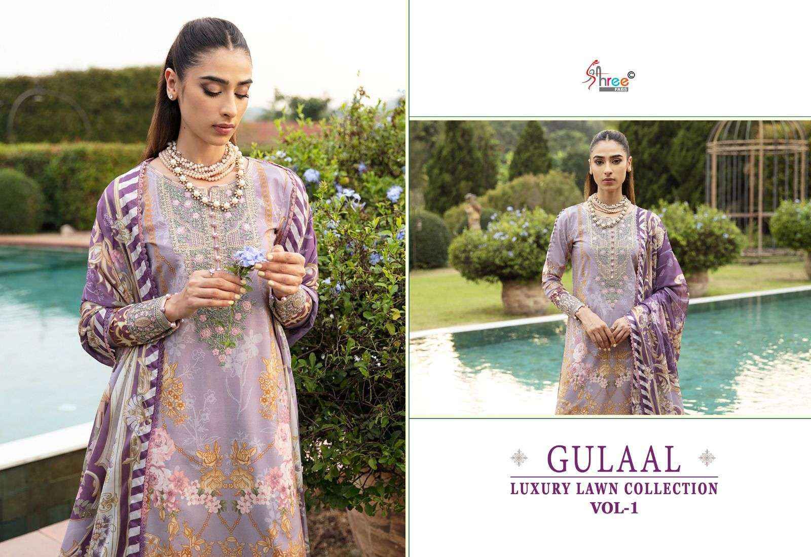 Shree Fabs Gulaal Luxury Lawn Collection Vol 1 New Catalog Wholesale Price ( 7 Pcs Catalog )